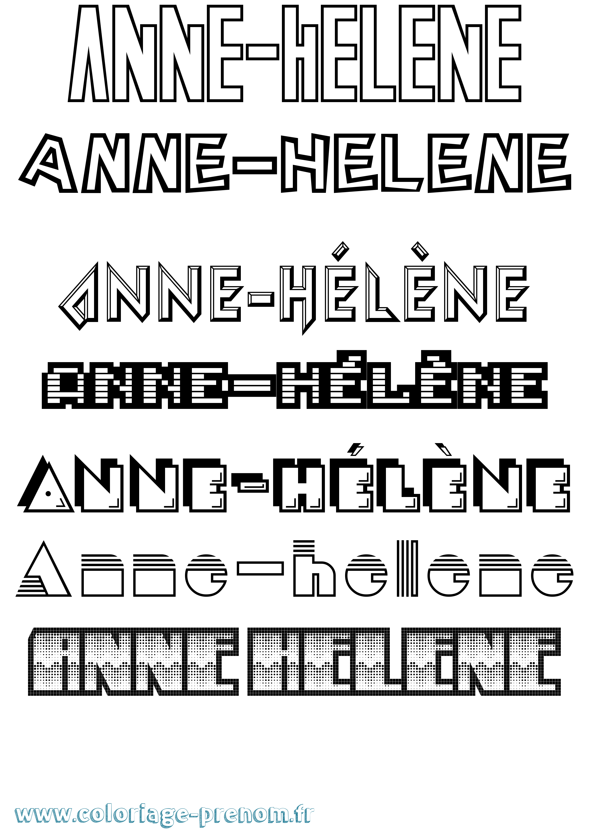 Coloriage Anne-Hélène Jeux Vidéos Coloriage prénom Anne-Hélène Jeux Vidéos