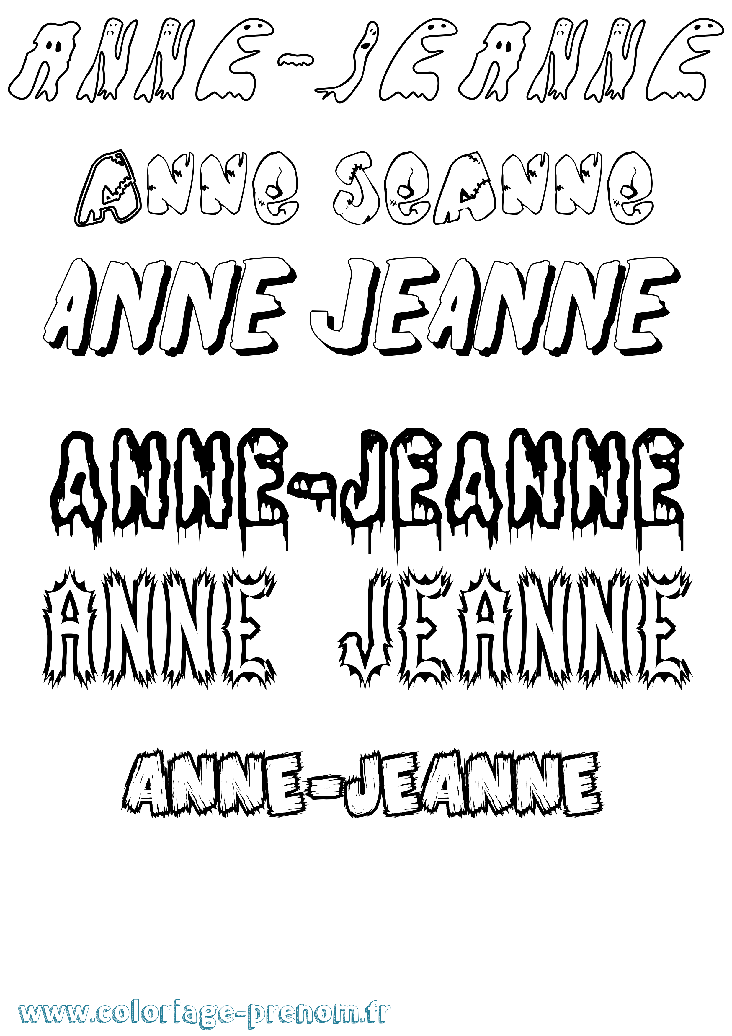 Coloriage Anne-Jeanne Frisson Coloriage prénom Anne-Jeanne Frisson