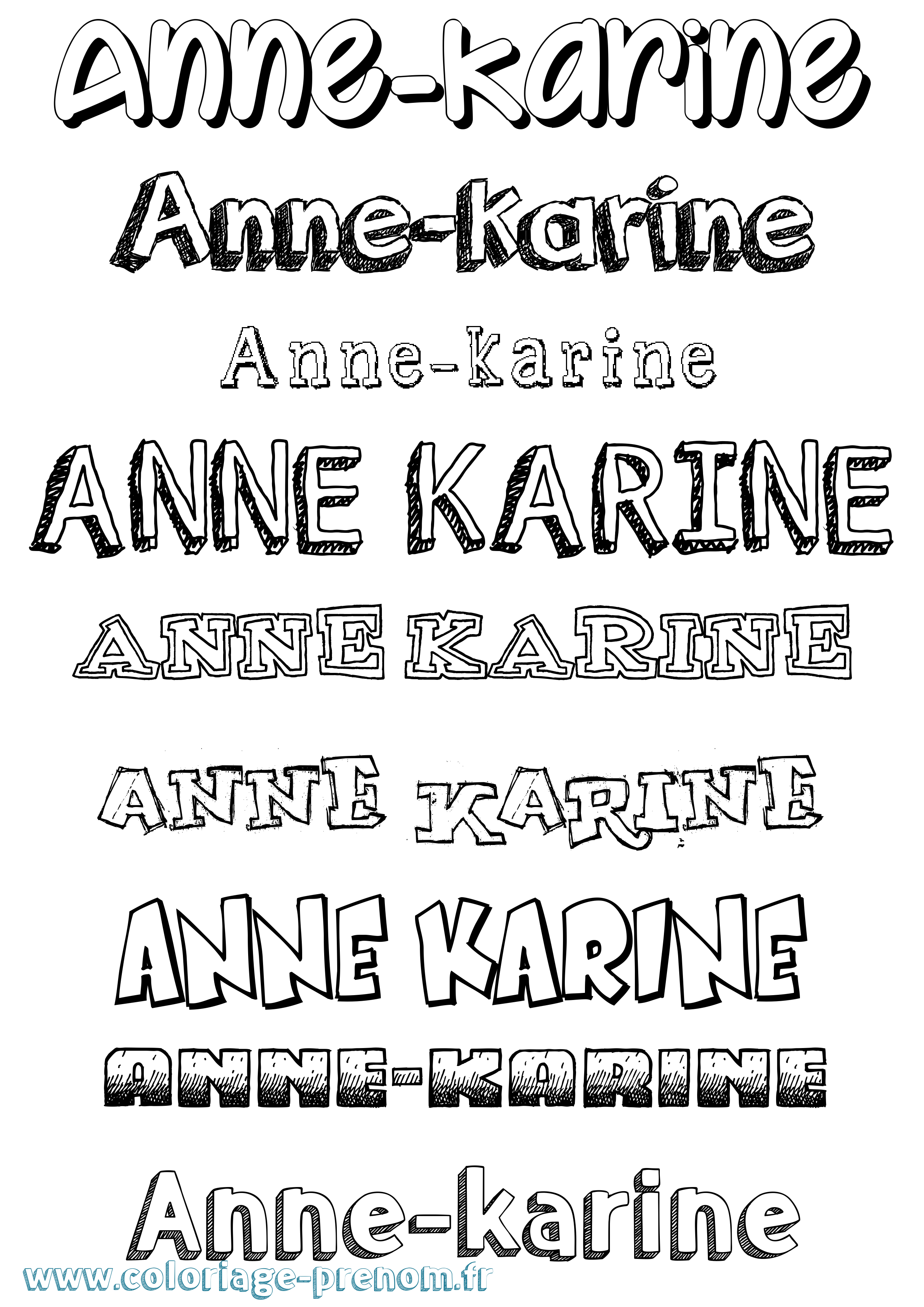 Coloriage Anne-Karine Dessiné Coloriage prénom Anne-Karine Dessiné