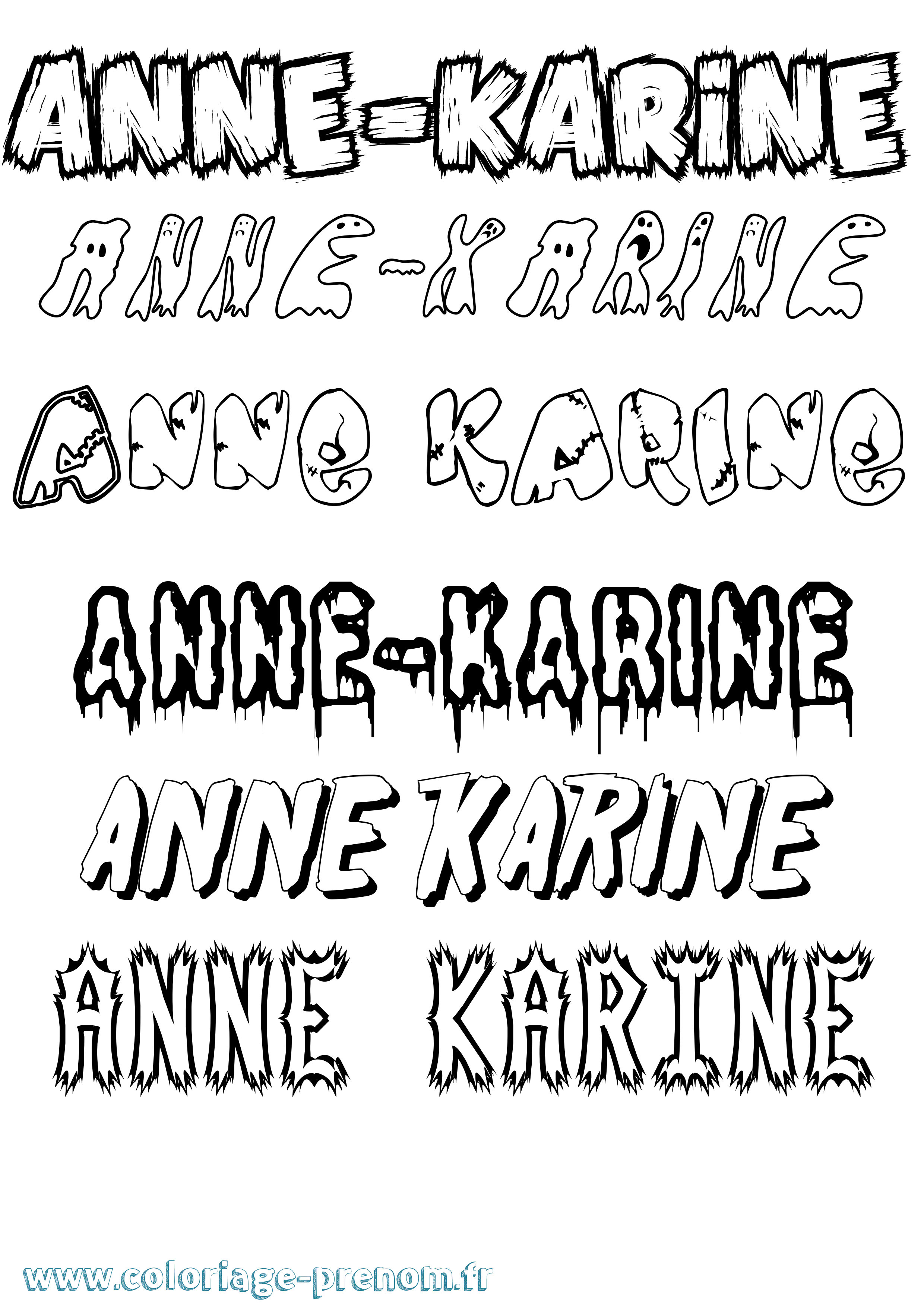 Coloriage Anne-Karine Frisson Coloriage prénom Anne-Karine Frisson