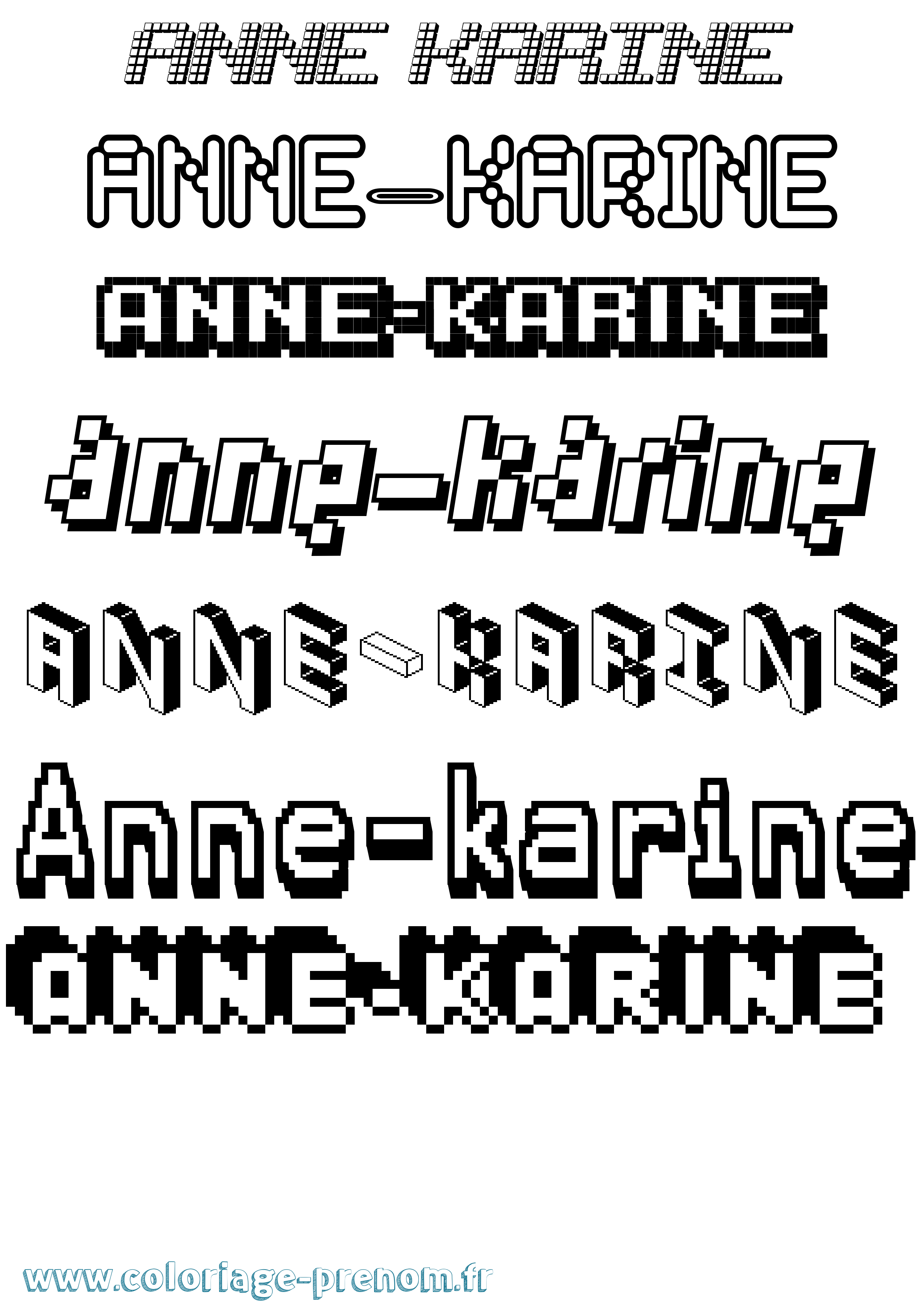 Coloriage Anne-Karine Pixel Coloriage prénom Anne-Karine Pixel
