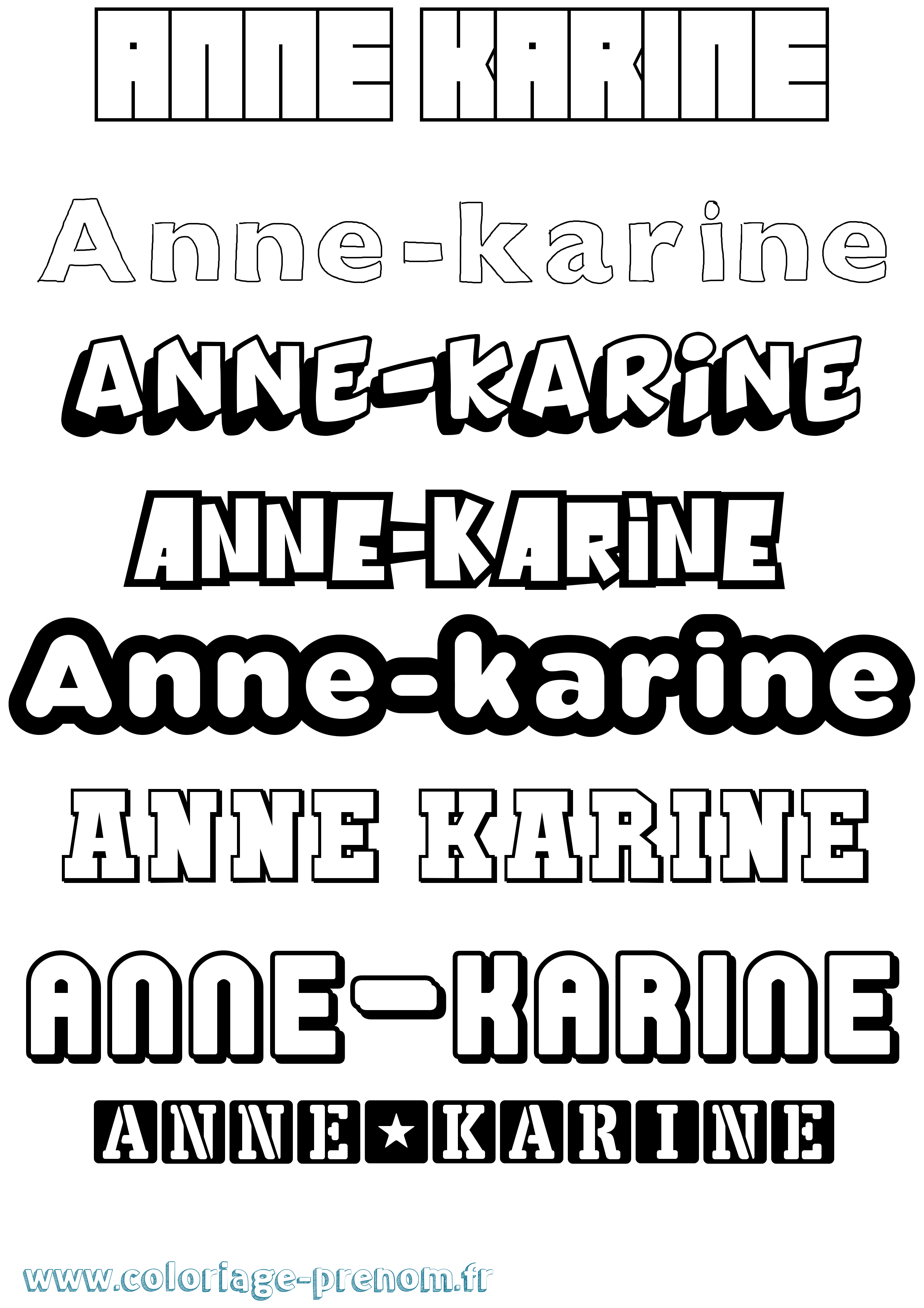 Coloriage Anne-Karine Simple Coloriage prénom Anne-Karine Simple