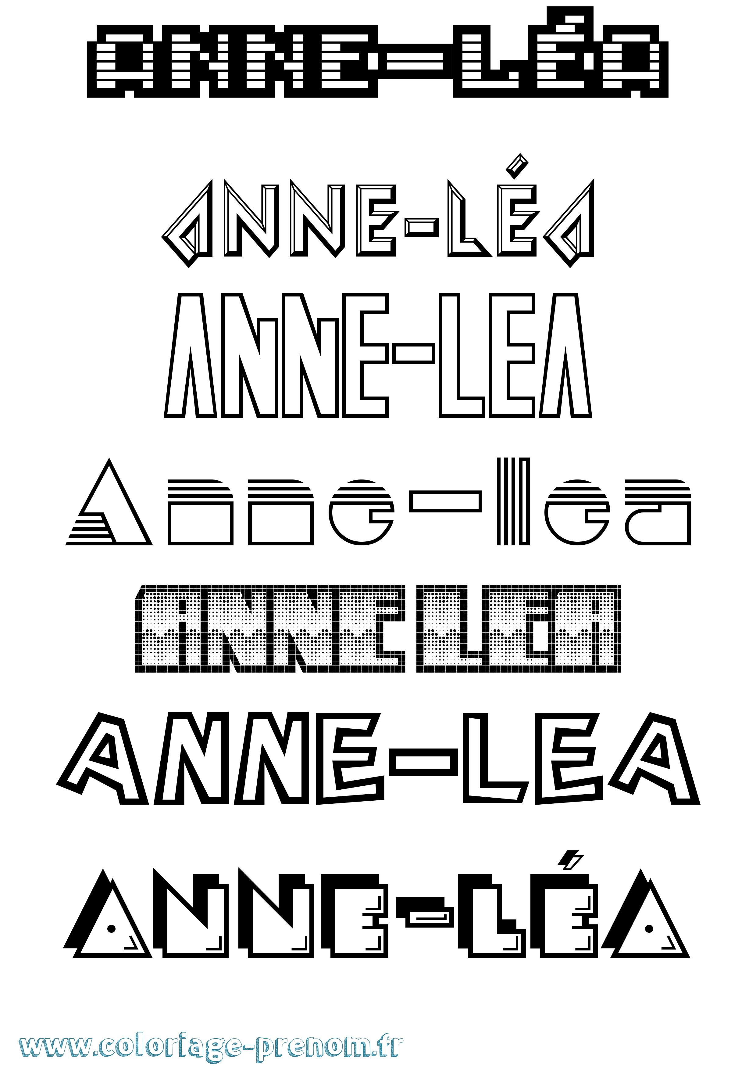 Coloriage Anne-Léa Jeux Vidéos Coloriage prénom Anne-Léa Jeux Vidéos