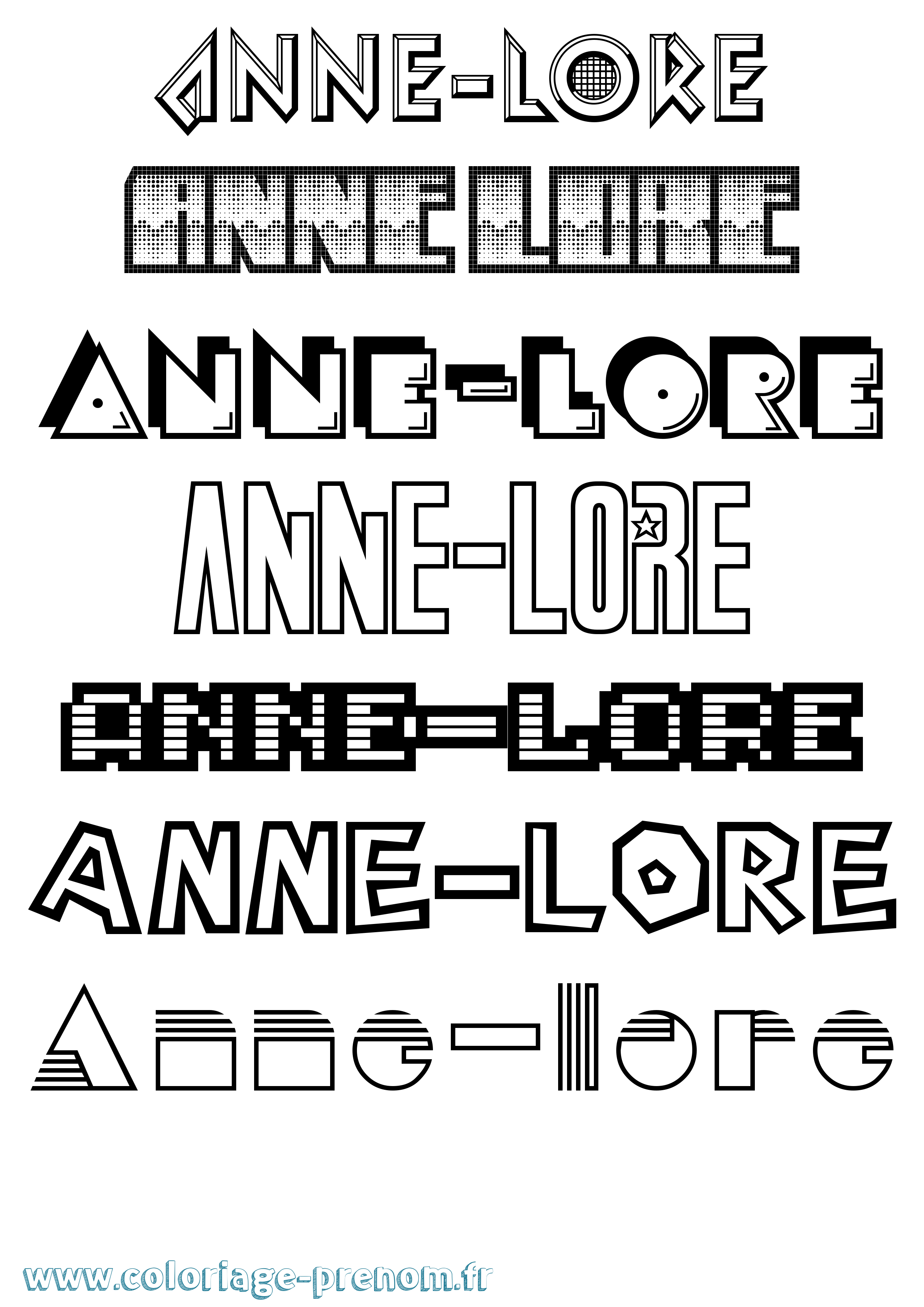 Coloriage Anne-Lore Jeux Vidéos Coloriage prénom Anne-Lore Jeux Vidéos