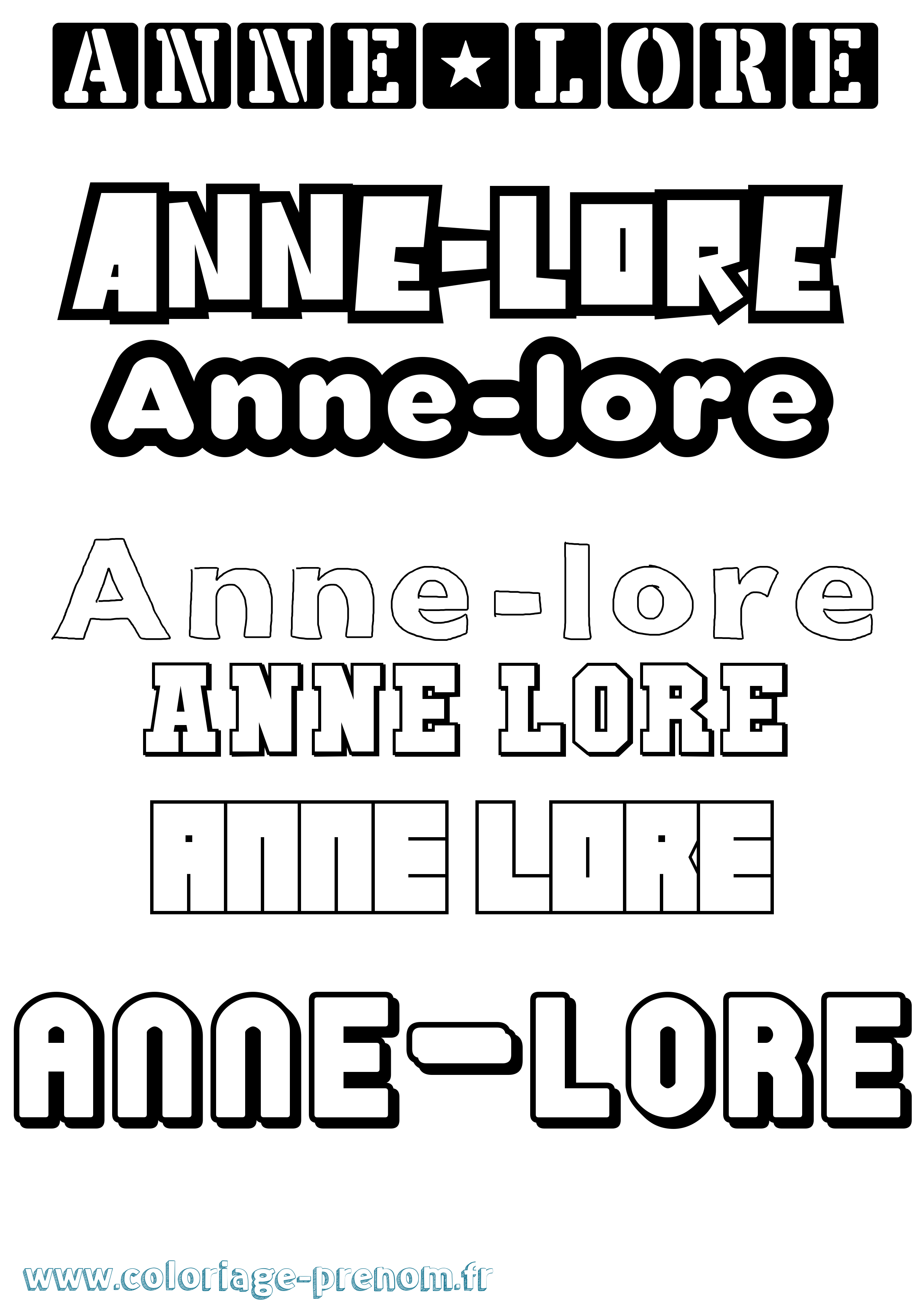 Coloriage Anne-Lore Simple Coloriage prénom Anne-Lore Simple