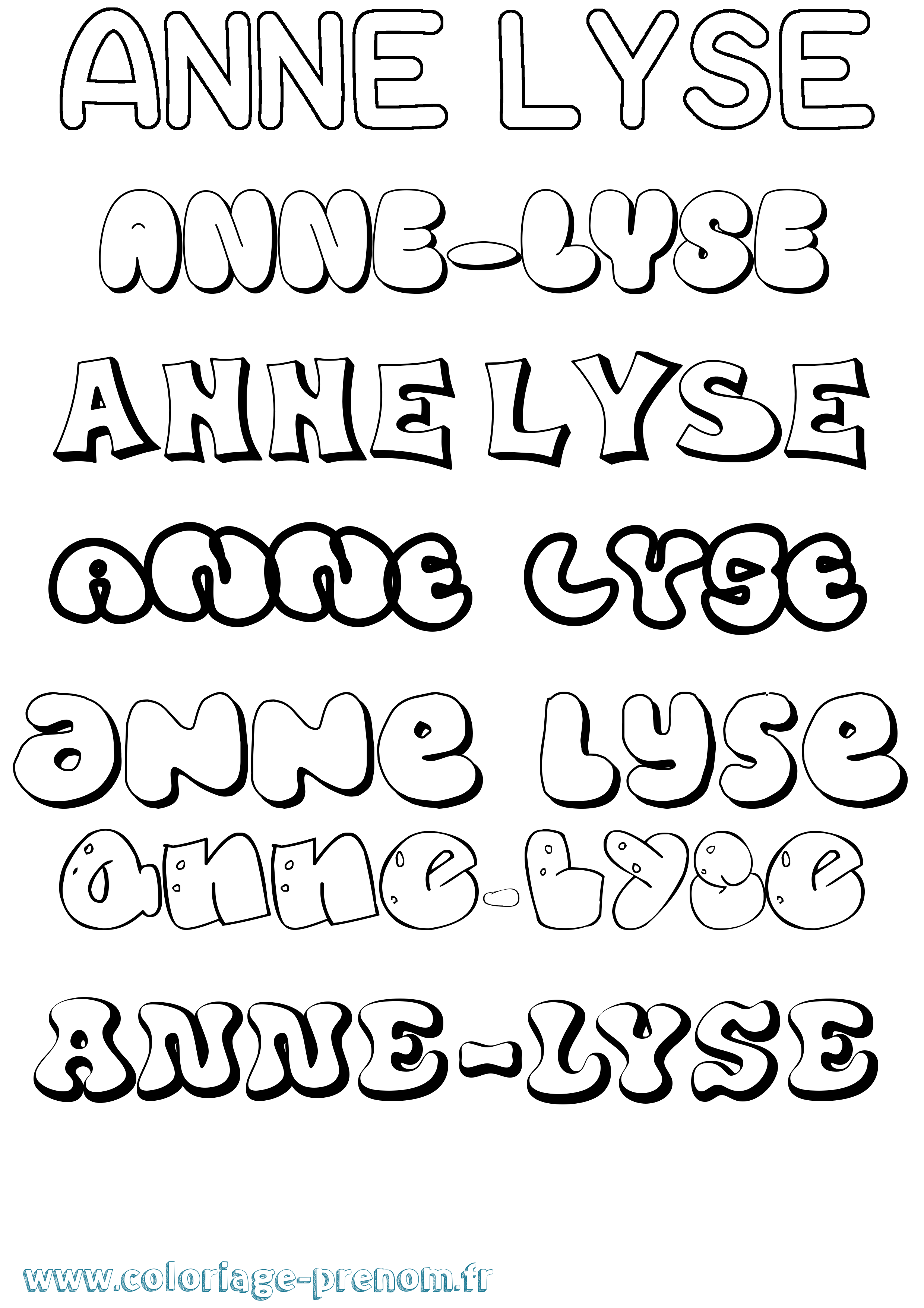 Coloriage Anne-Lyse Bubble Coloriage prénom Anne-Lyse Bubble