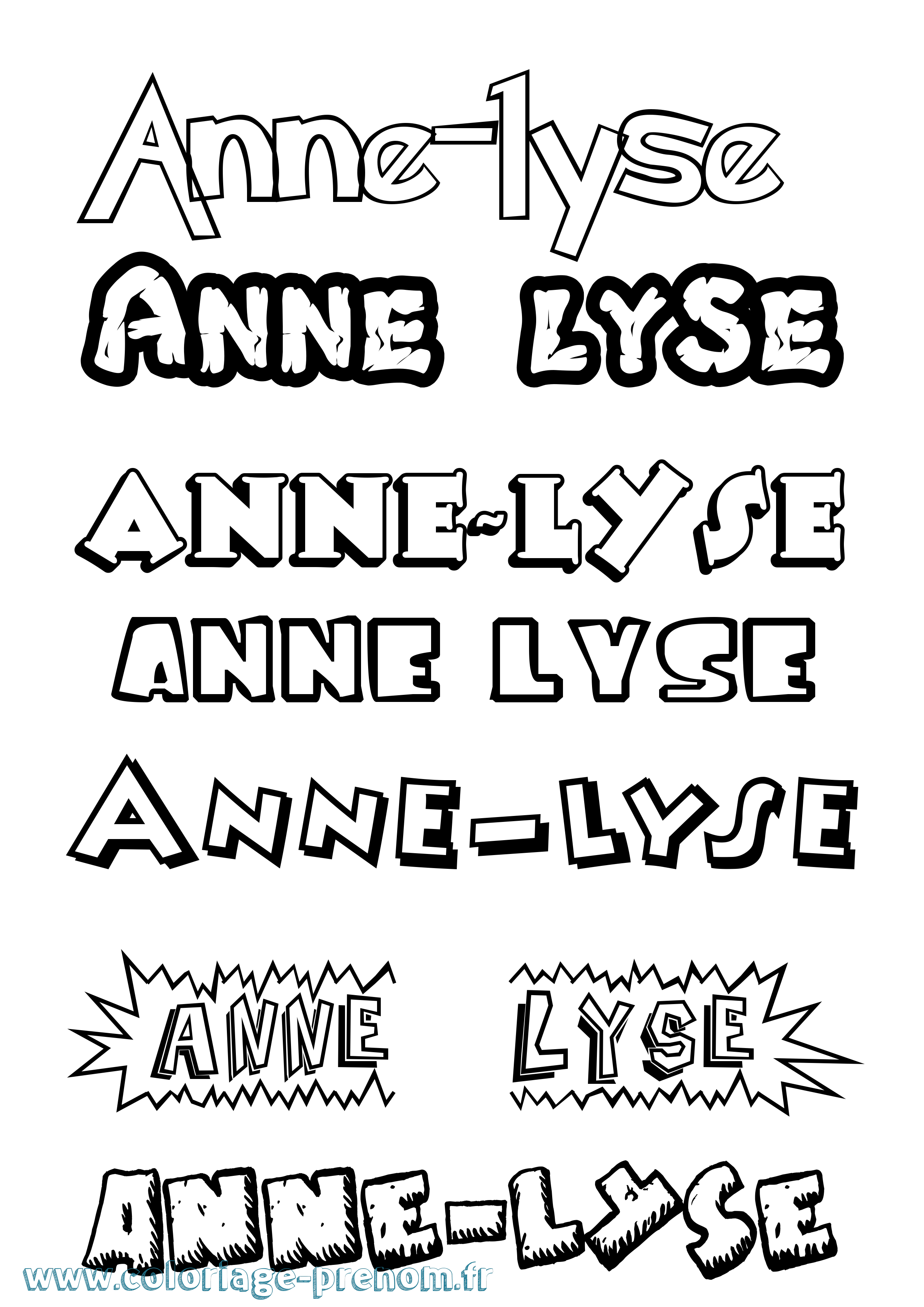 Coloriage Anne-Lyse Dessin Animé Coloriage prénom Anne-Lyse Dessin Animé