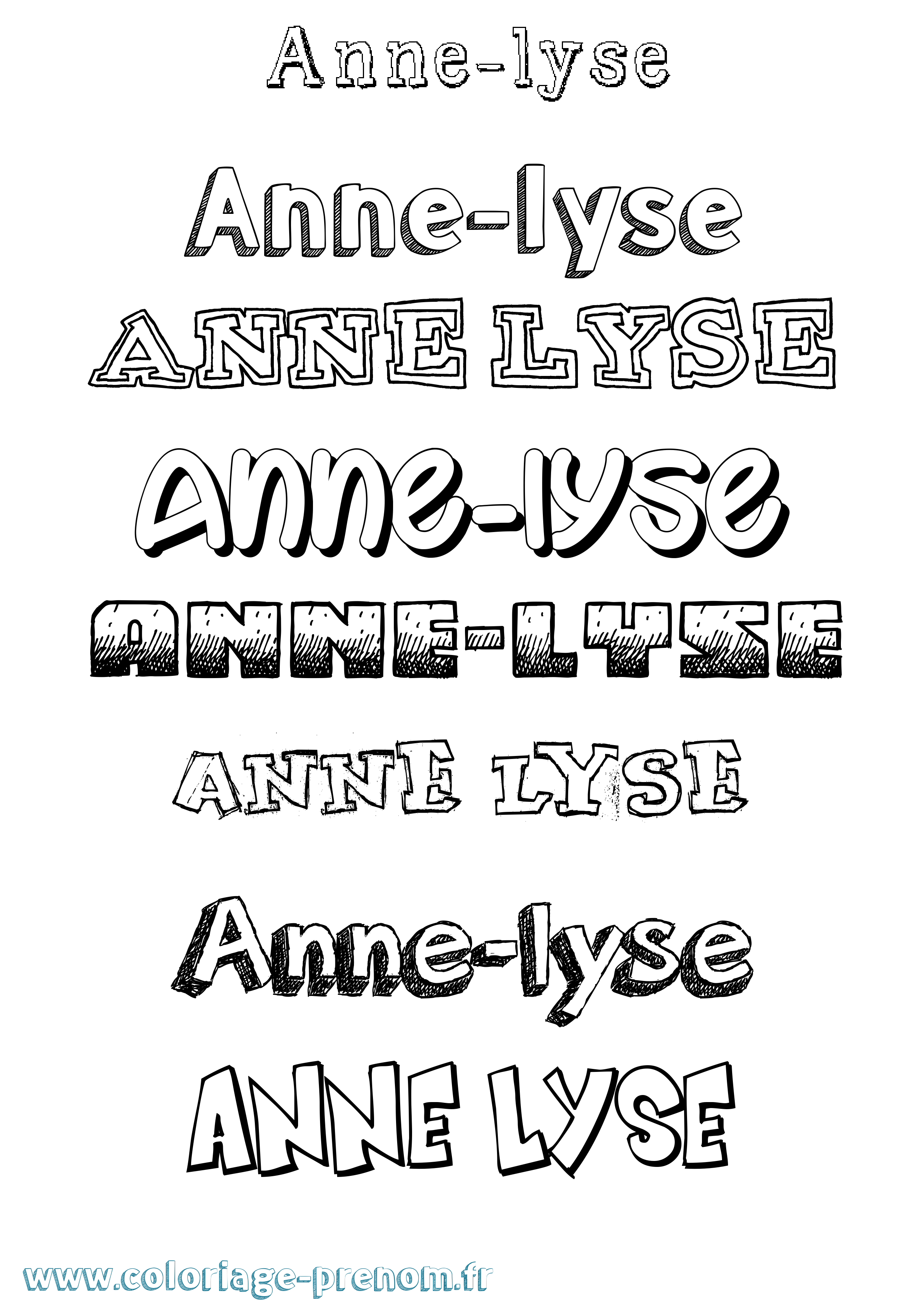 Coloriage Anne-Lyse Dessiné Coloriage prénom Anne-Lyse Dessiné