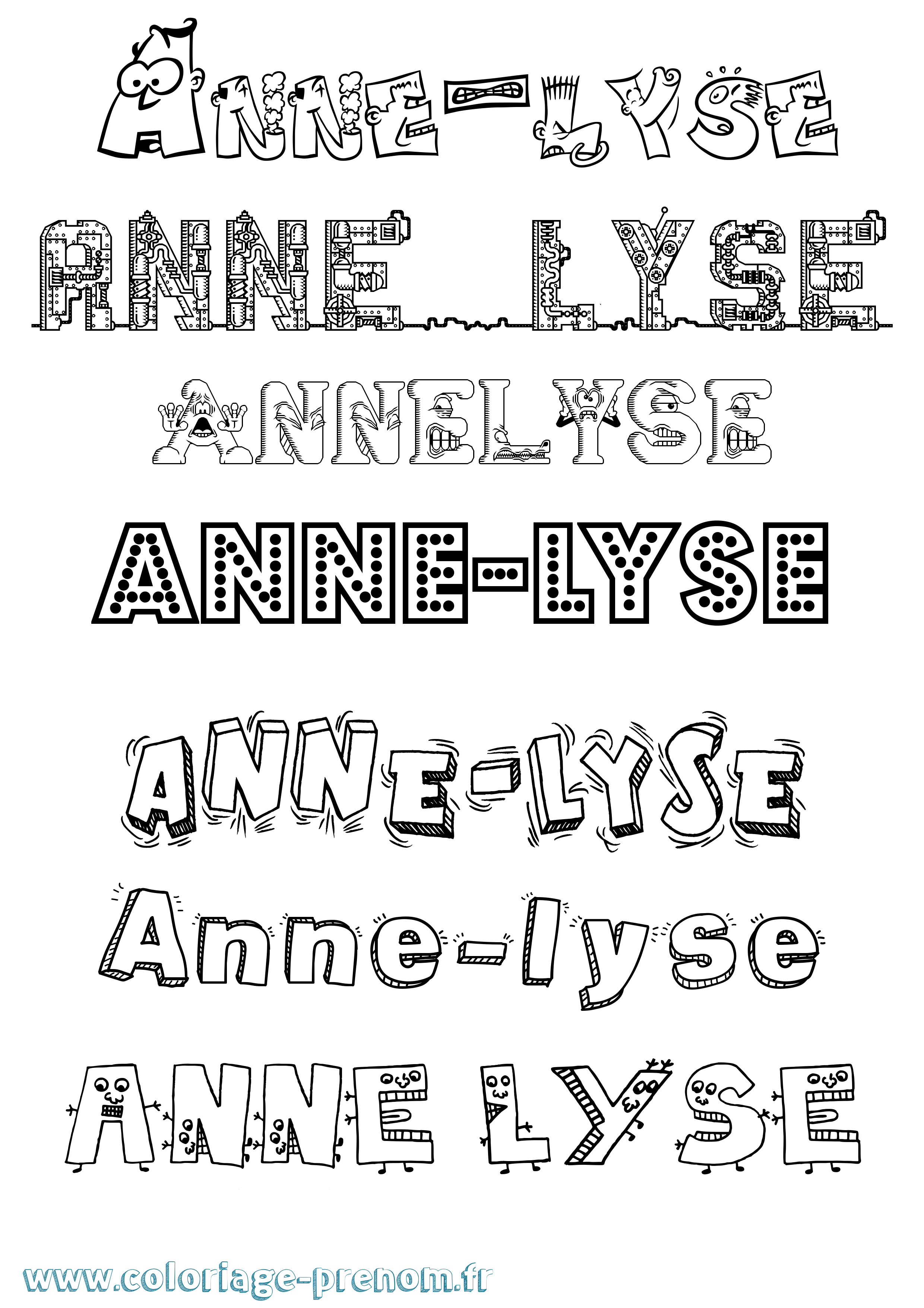 Coloriage Anne-Lyse Fun Coloriage prénom Anne-Lyse Fun