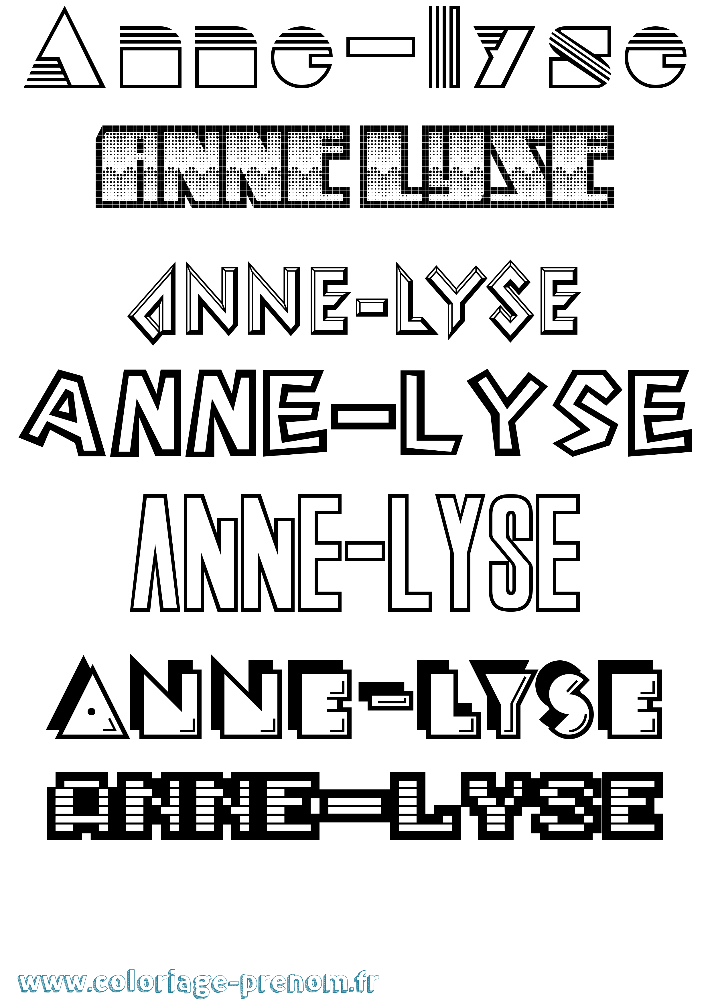 Coloriage Anne-Lyse Jeux Vidéos Coloriage prénom Anne-Lyse Jeux Vidéos