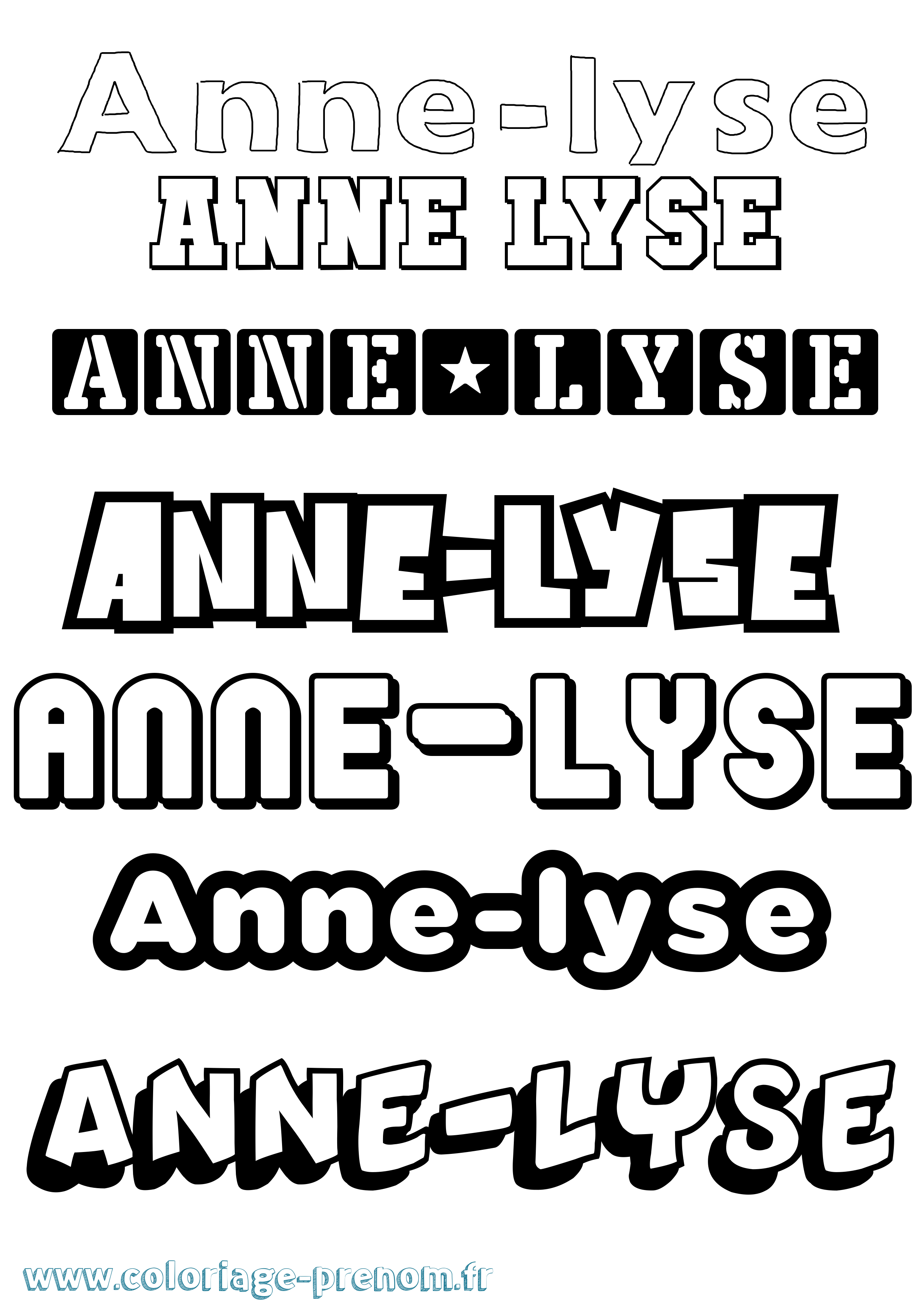 Coloriage Anne-Lyse Simple Coloriage prénom Anne-Lyse Simple