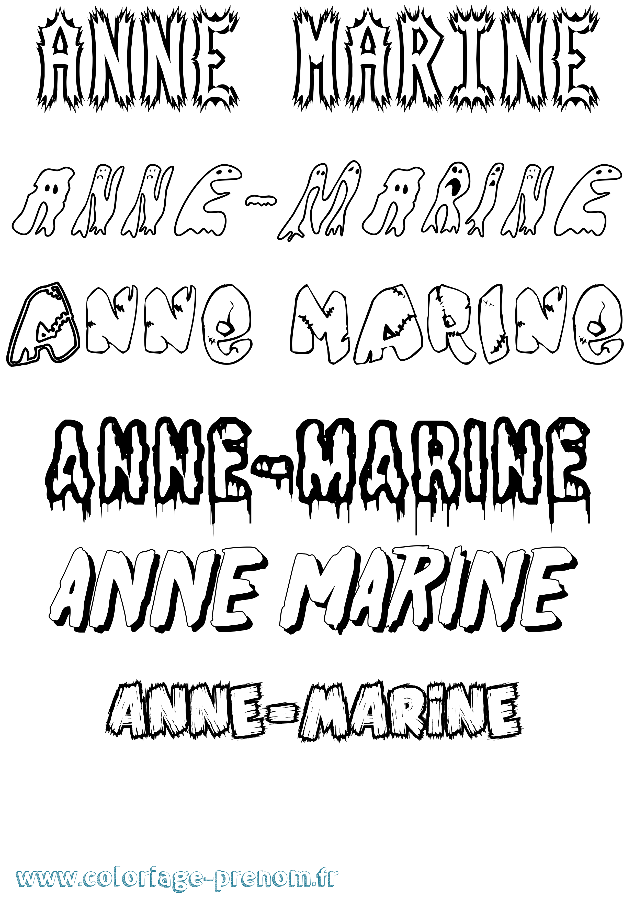 Coloriage Anne-Marine Frisson Coloriage prénom Anne-Marine Frisson