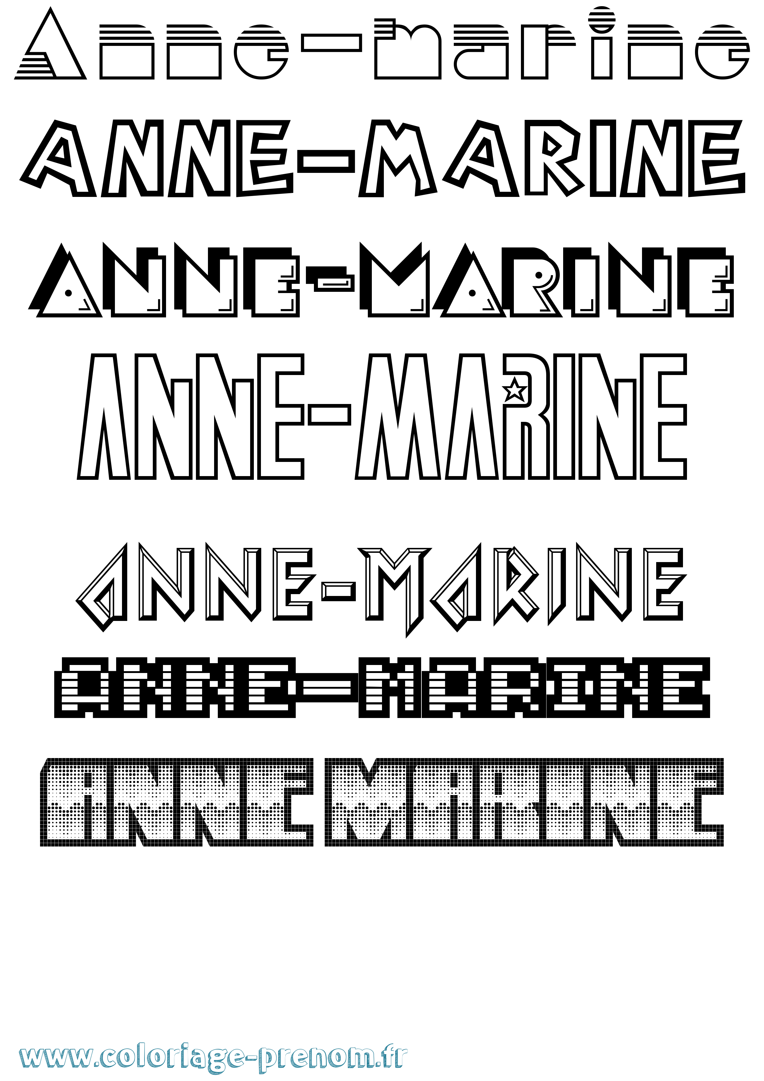 Coloriage Anne-Marine Jeux Vidéos Coloriage prénom Anne-Marine Jeux Vidéos