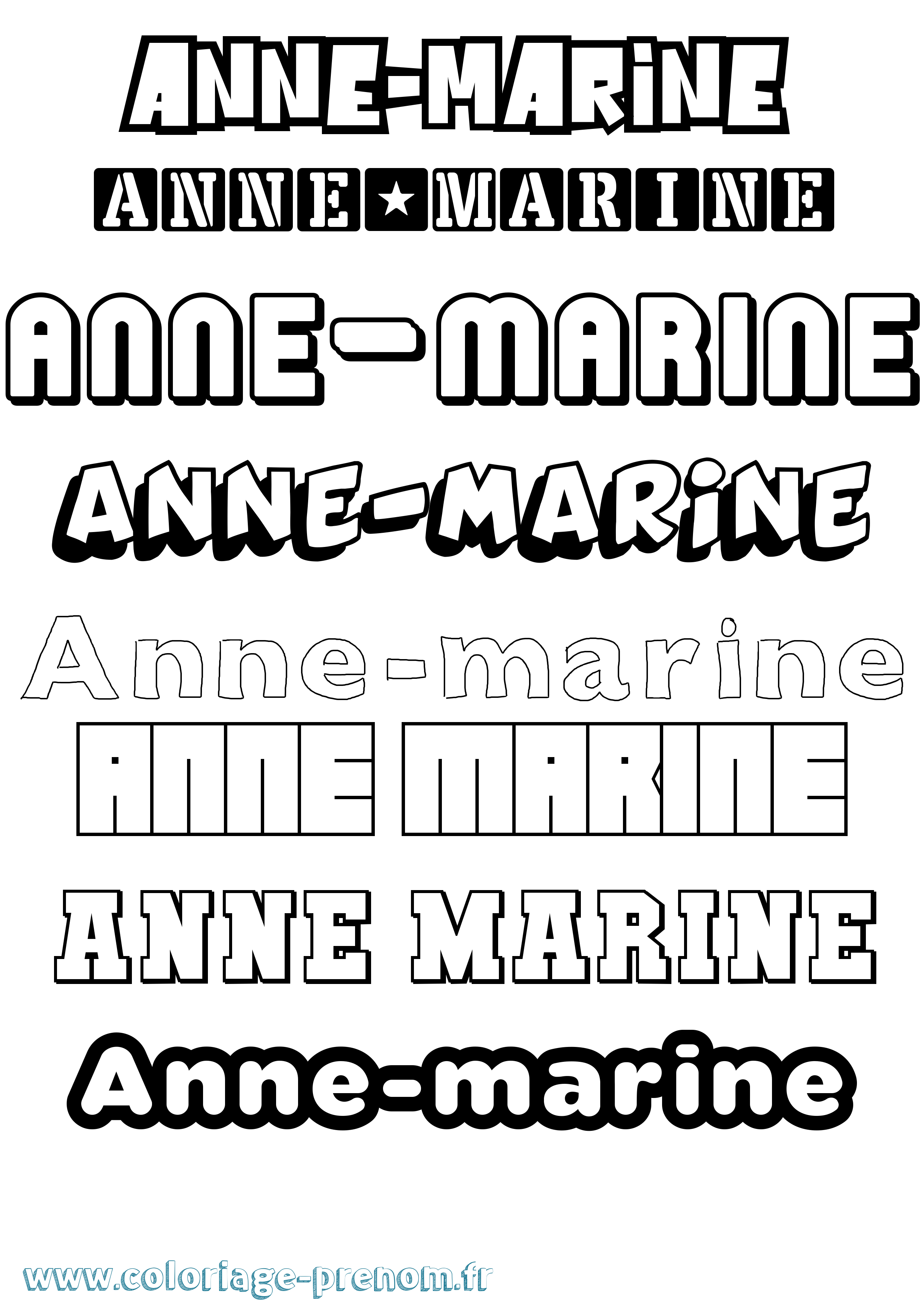 Coloriage Anne-Marine Simple Coloriage prénom Anne-Marine Simple