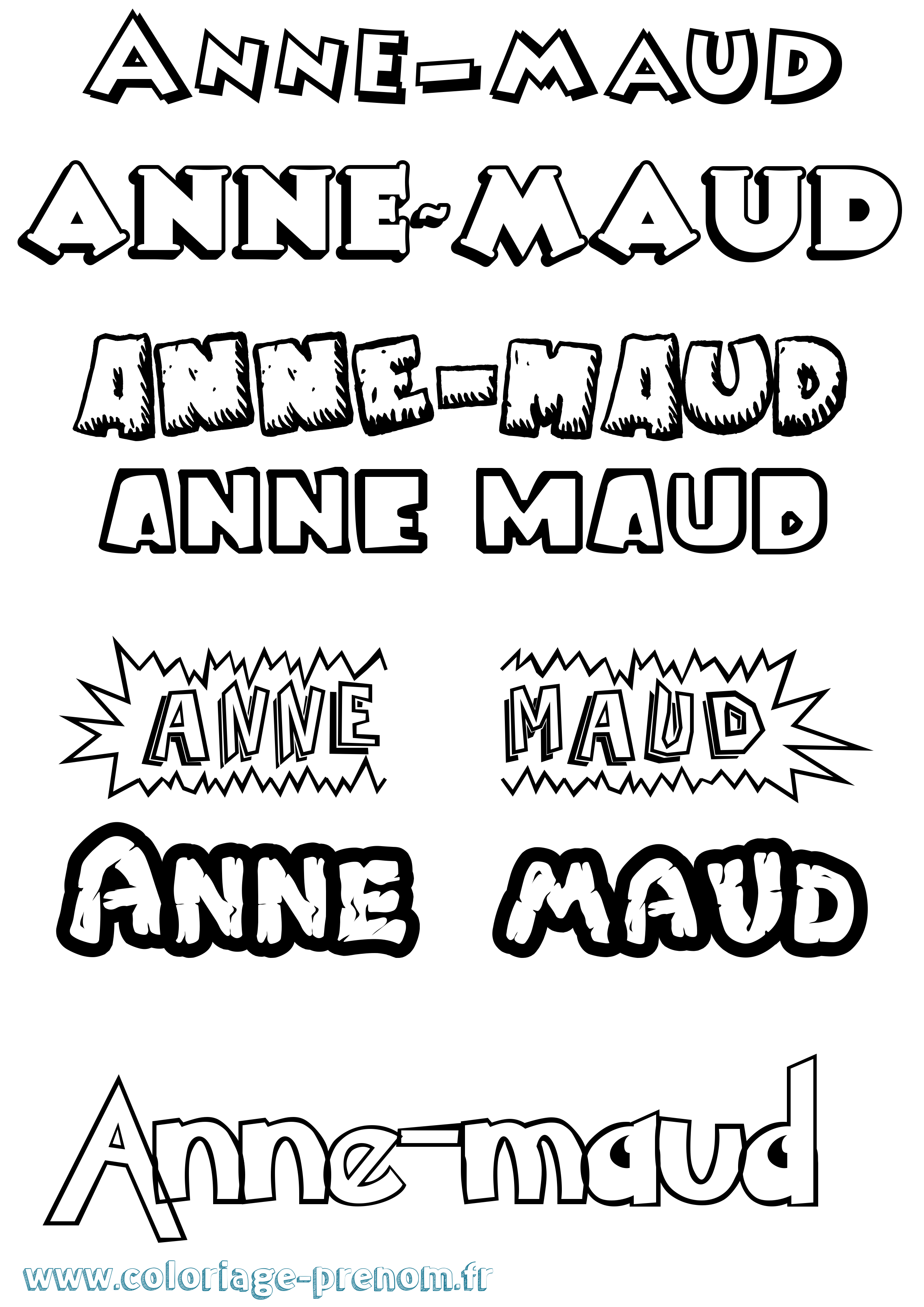 Coloriage Anne-Maud Dessin Animé Coloriage prénom Anne-Maud Dessin Animé