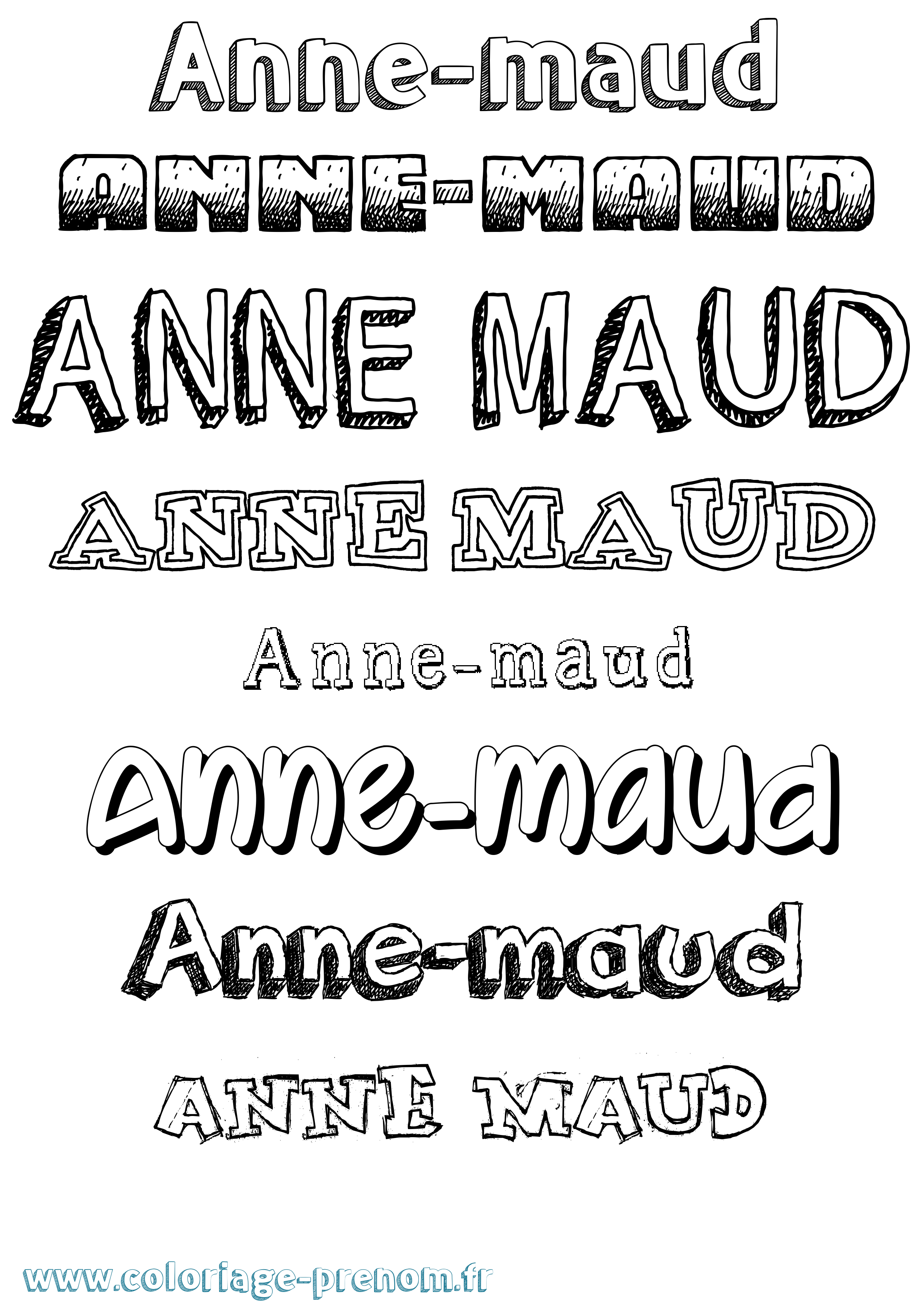 Coloriage Anne-Maud Dessiné Coloriage prénom Anne-Maud Dessiné
