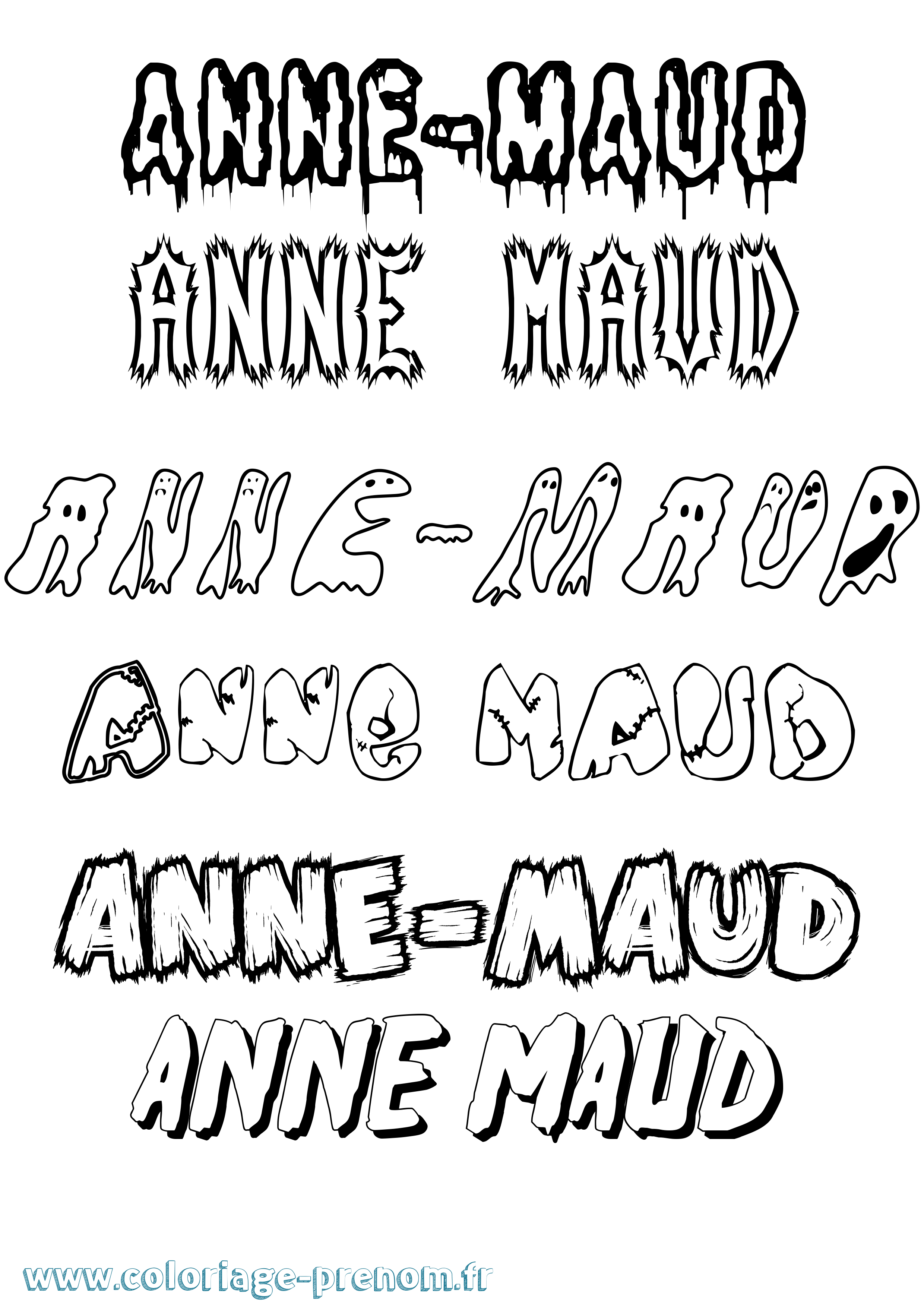 Coloriage Anne-Maud Frisson Coloriage prénom Anne-Maud Frisson