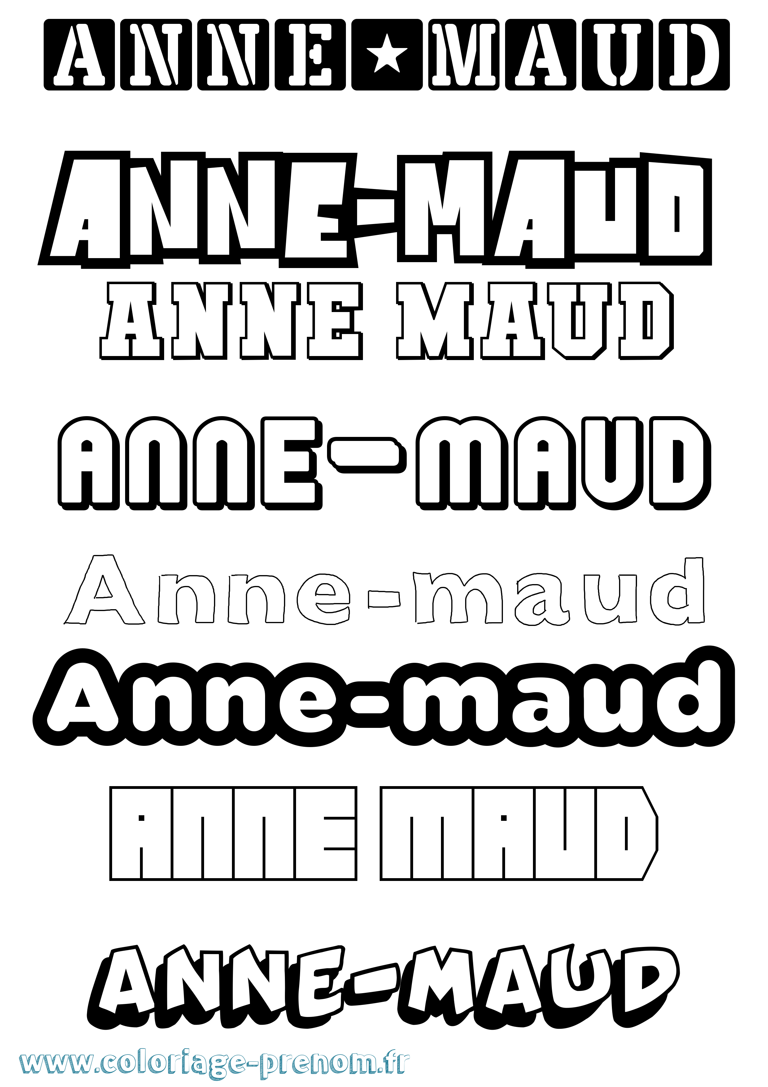 Coloriage Anne-Maud Simple Coloriage prénom Anne-Maud Simple