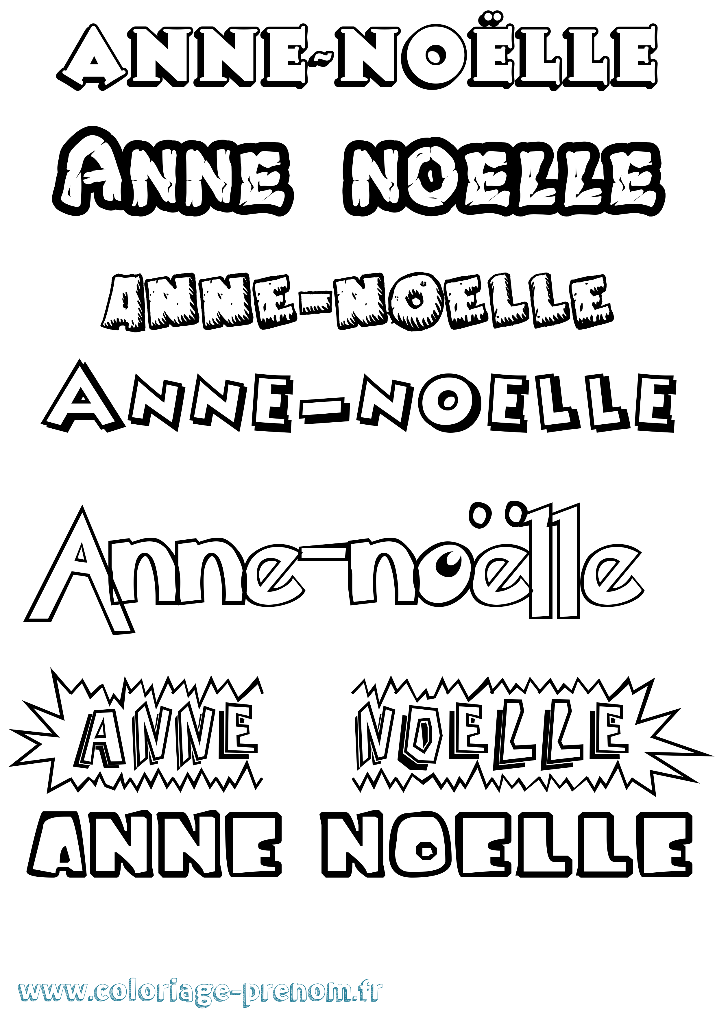 Coloriage Anne-Noëlle Dessin Animé Coloriage prénom Anne-Noëlle Dessin Animé
