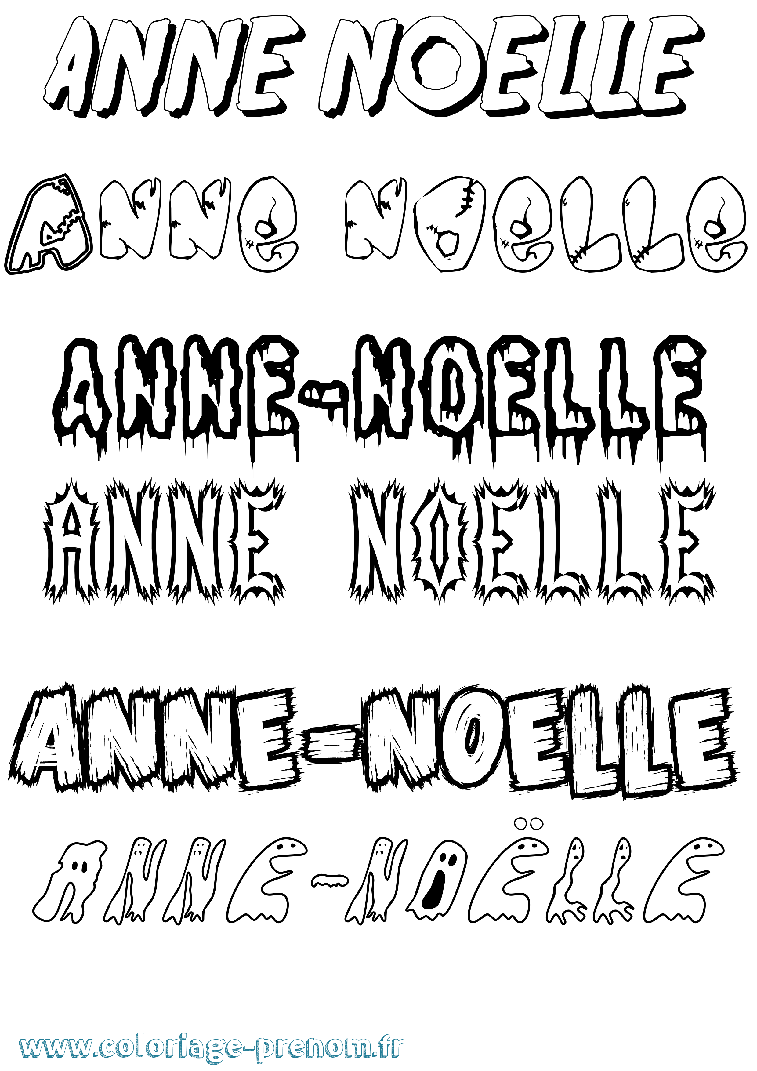 Coloriage Anne-Noëlle Frisson Coloriage prénom Anne-Noëlle Frisson