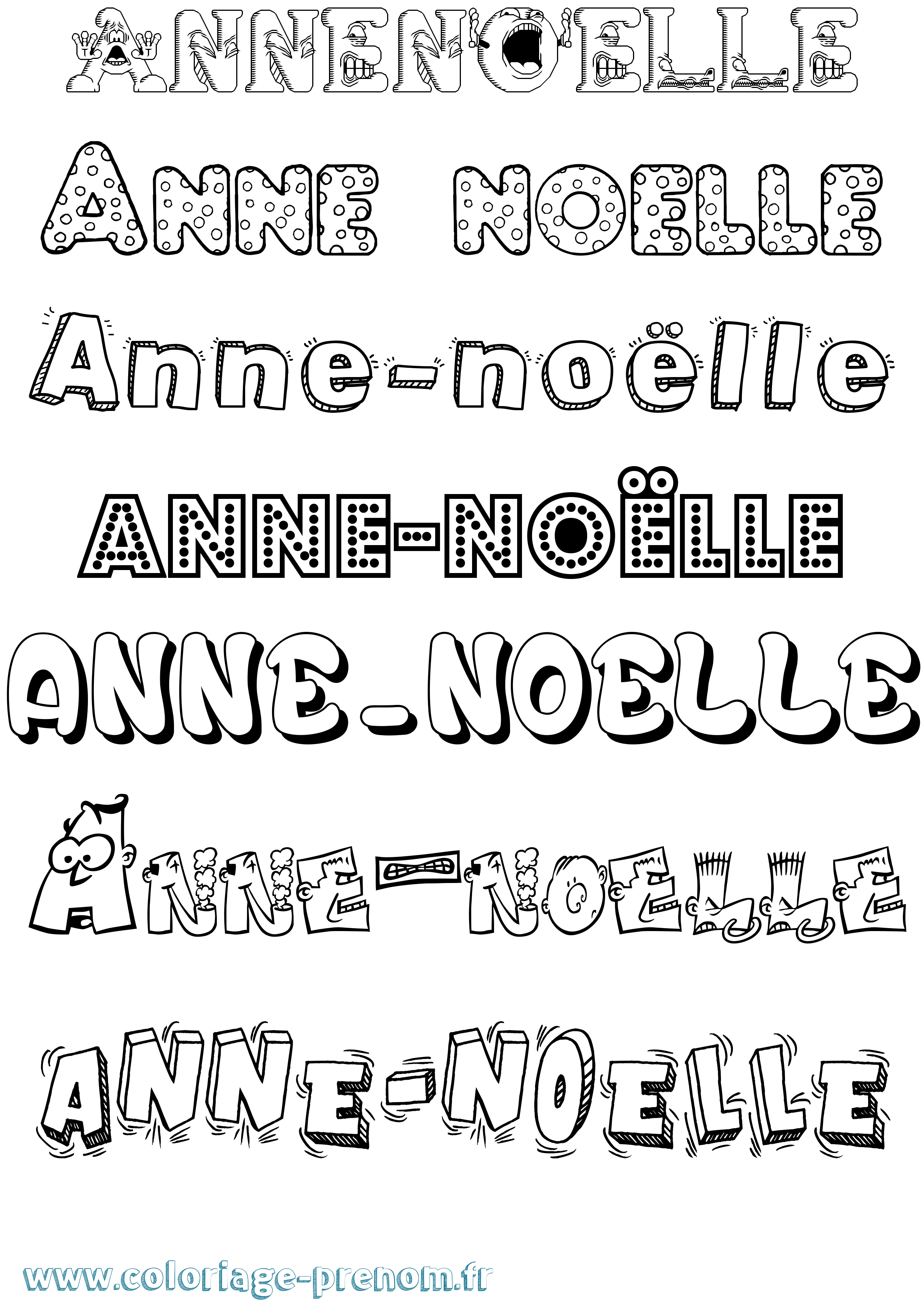 Coloriage Anne-Noëlle Fun Coloriage prénom Anne-Noëlle Fun