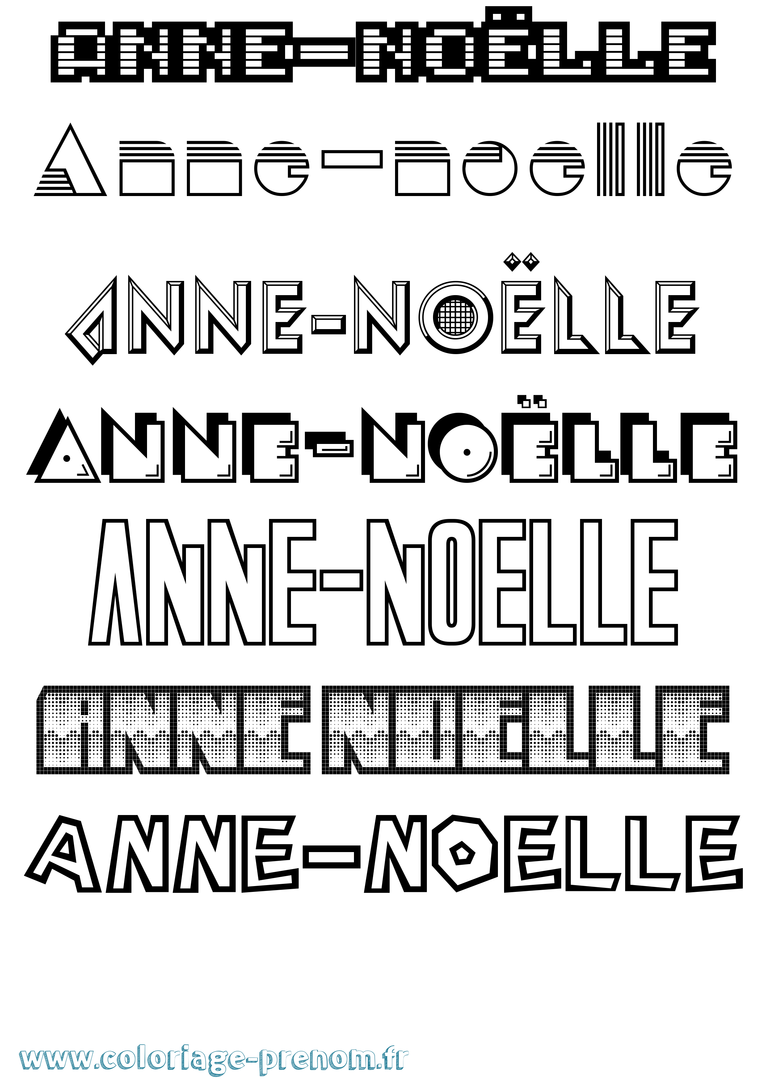 Coloriage Anne-Noëlle Jeux Vidéos Coloriage prénom Anne-Noëlle Jeux Vidéos