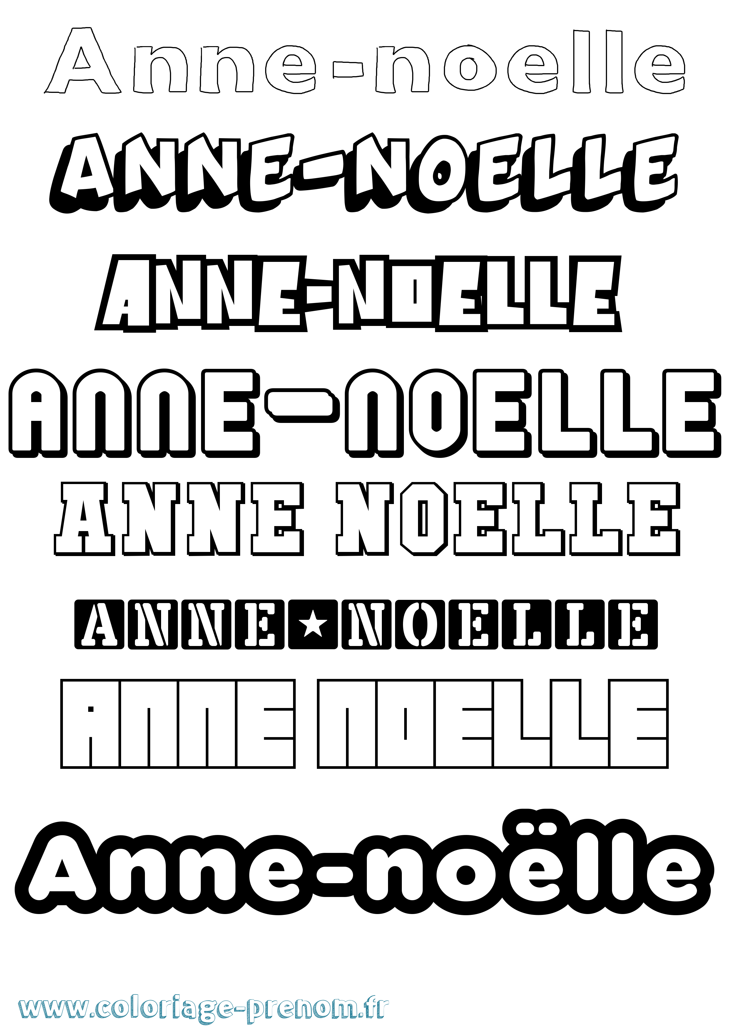 Coloriage Anne-Noëlle Simple Coloriage prénom Anne-Noëlle Simple