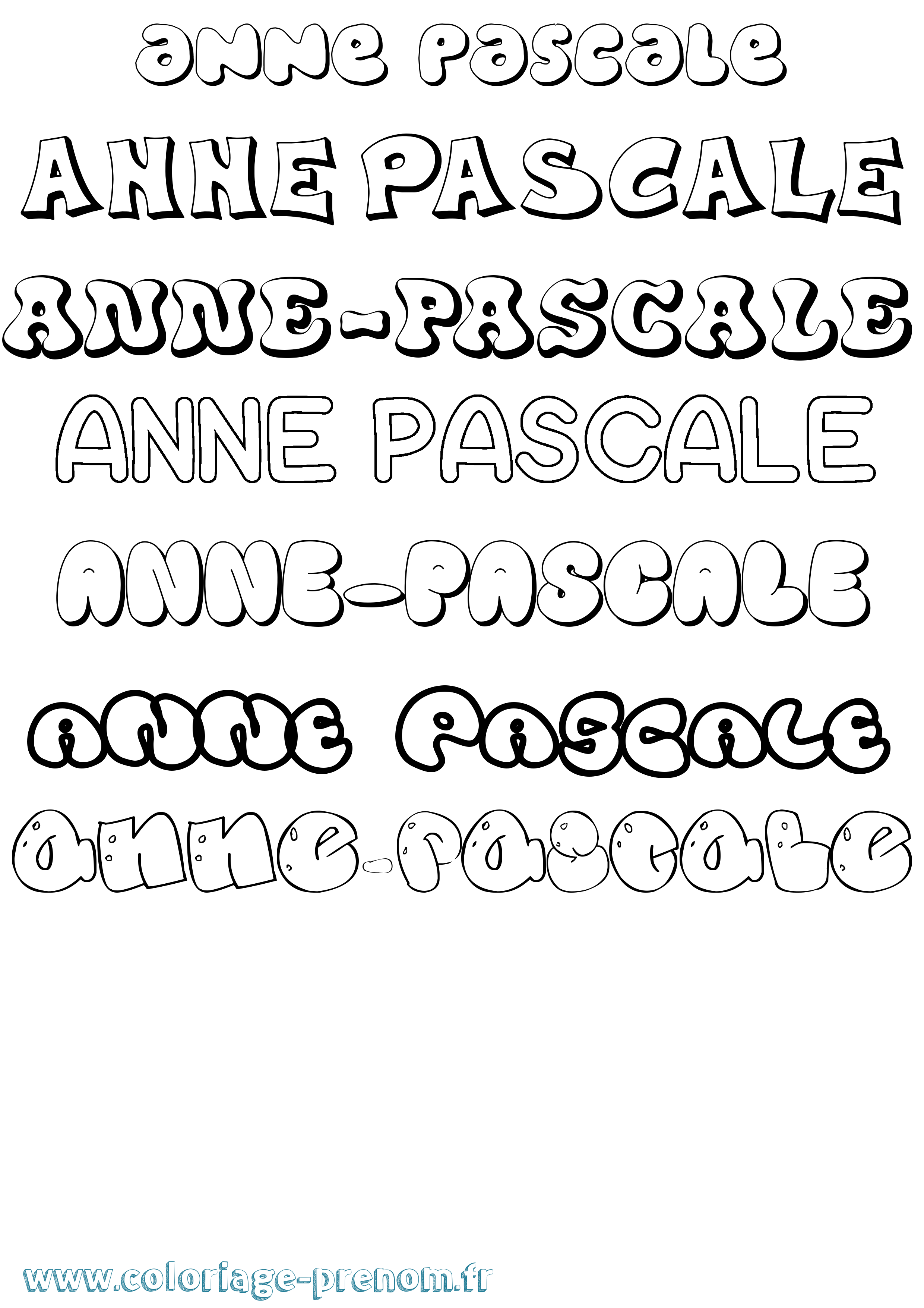 Coloriage Anne-Pascale Bubble Coloriage prénom Anne-Pascale Bubble