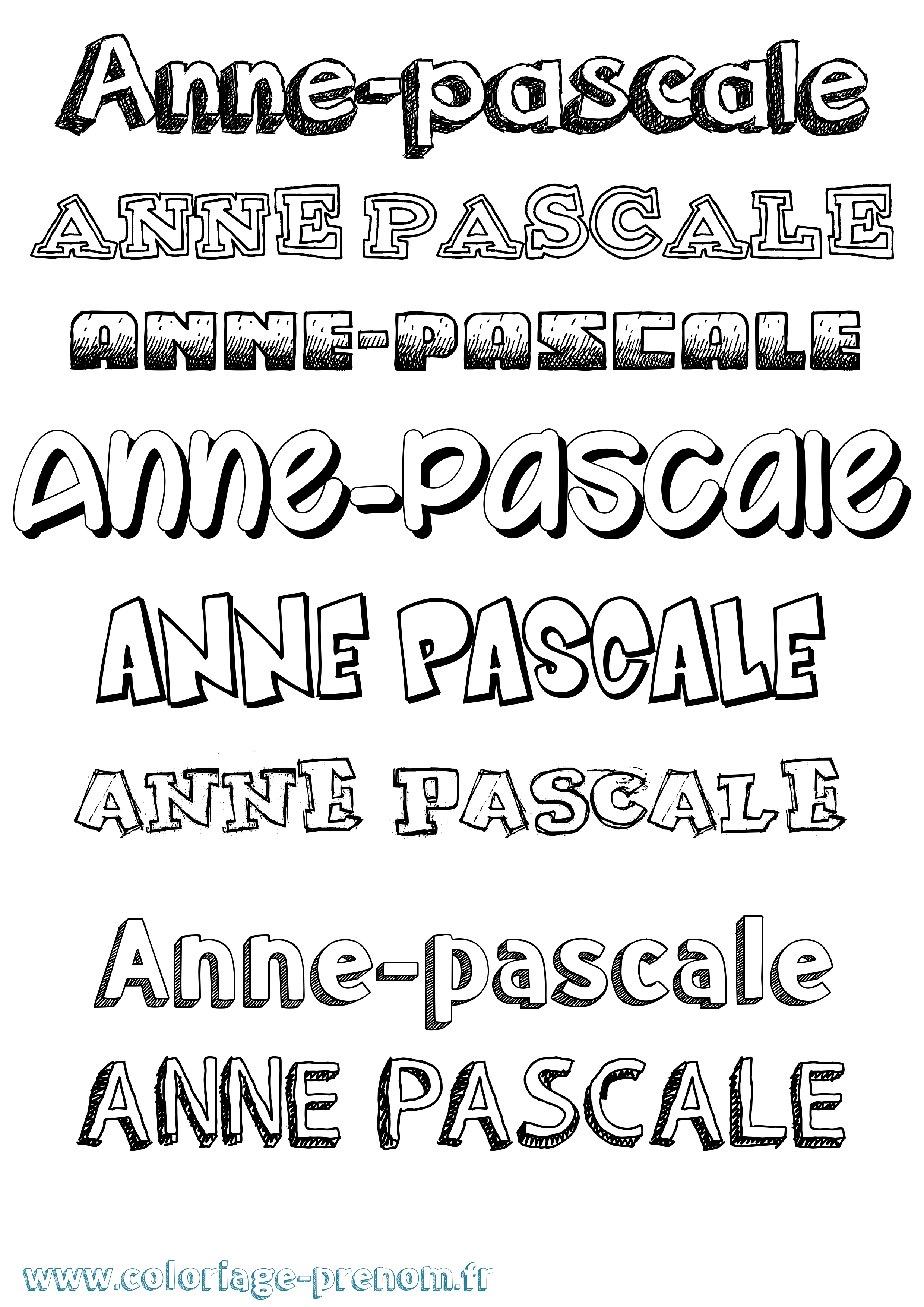 Coloriage Anne-Pascale Dessiné Coloriage prénom Anne-Pascale Dessiné