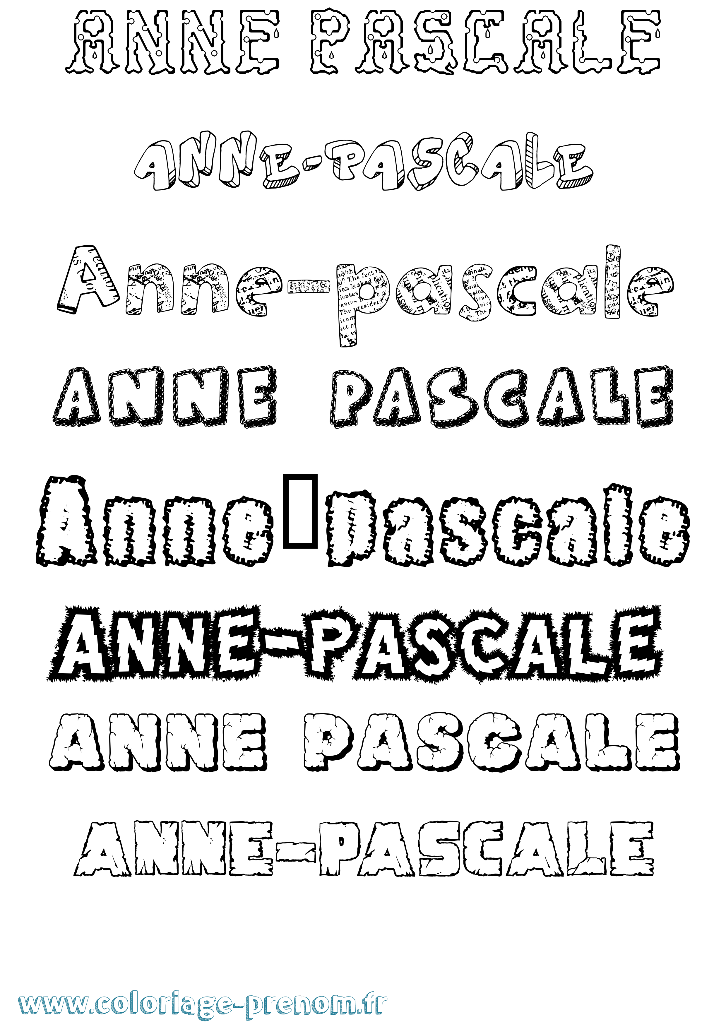 Coloriage Anne-Pascale Destructuré Coloriage prénom Anne-Pascale Destructuré