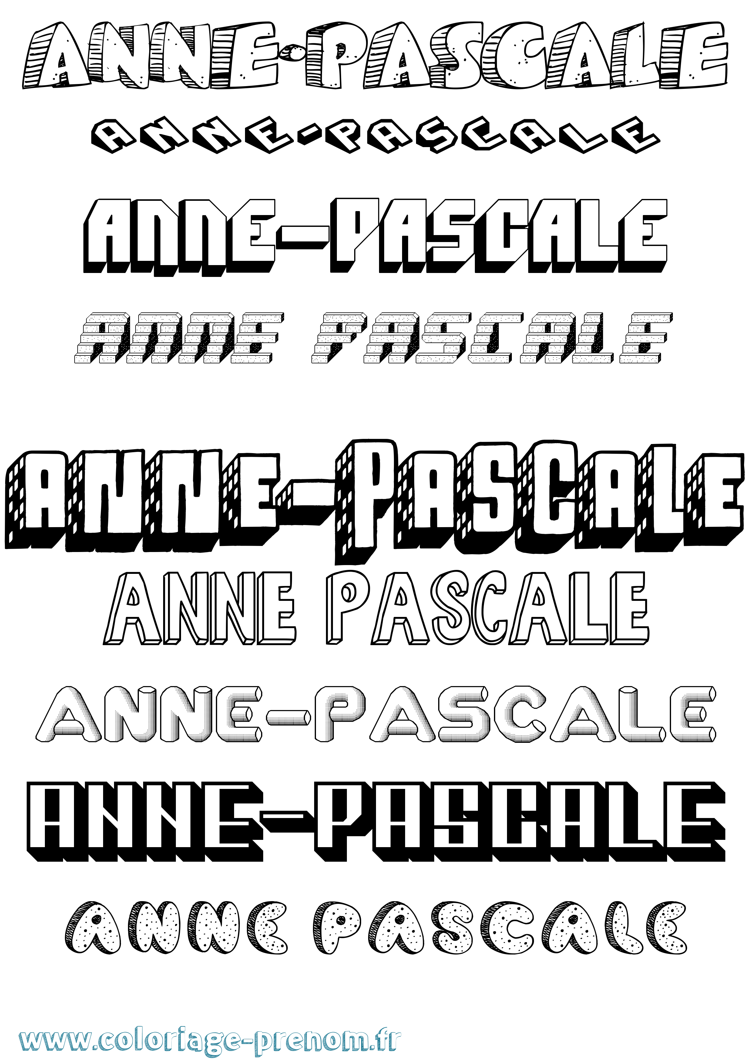 Coloriage Anne-Pascale Effet 3D Coloriage prénom Anne-Pascale Effet 3D