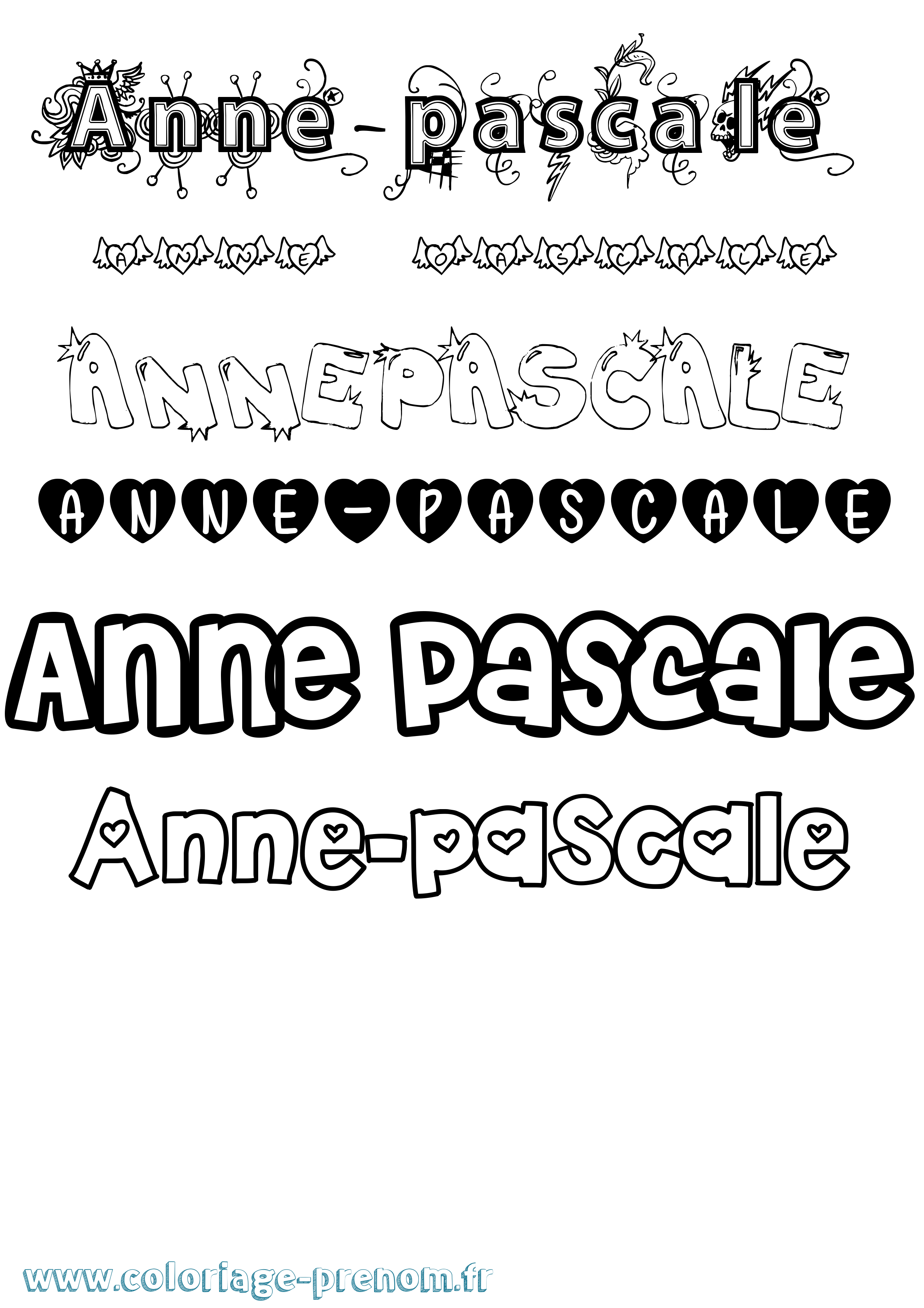 Coloriage Anne-Pascale Girly Coloriage prénom Anne-Pascale Girly