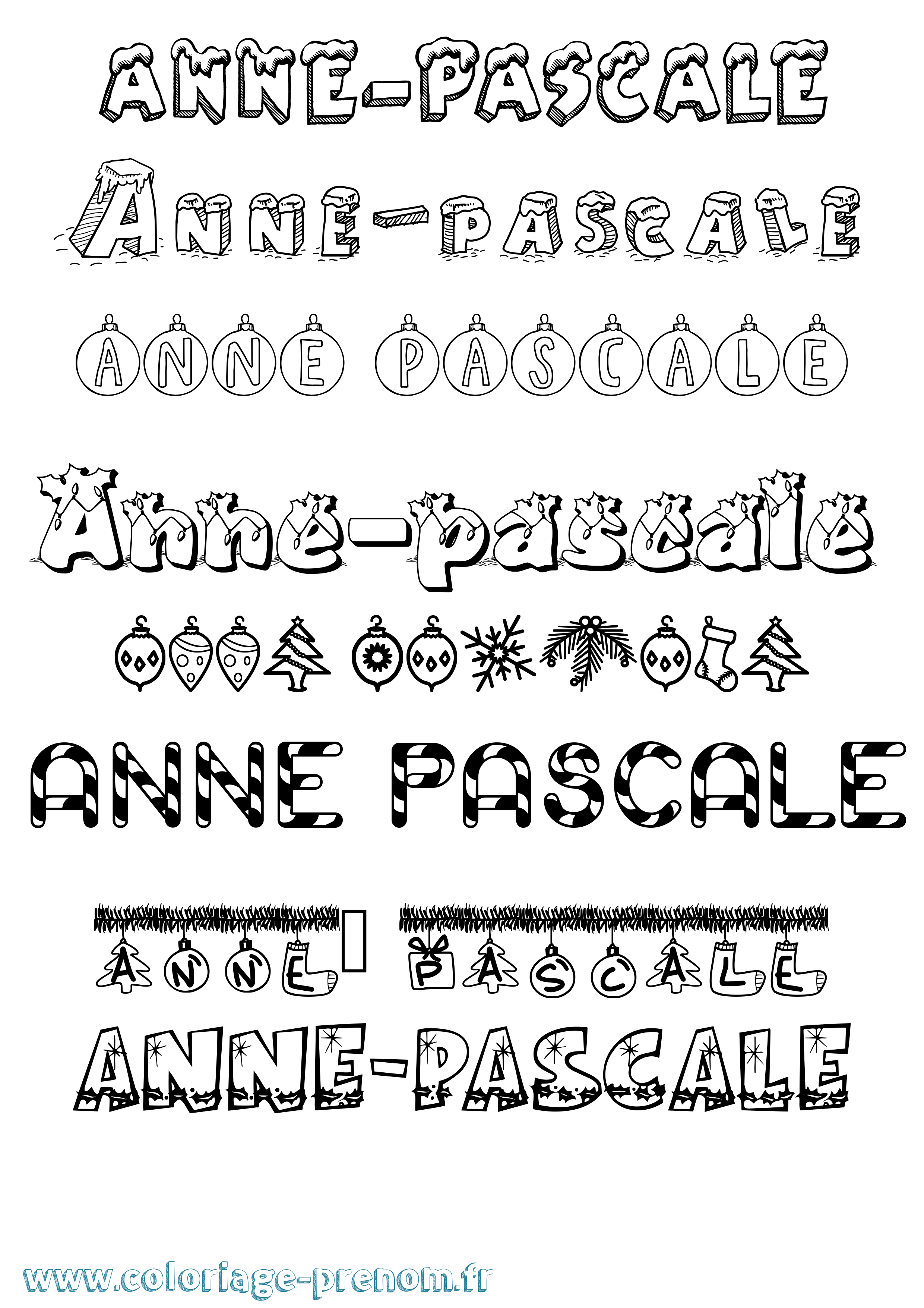 Coloriage Anne-Pascale Noël Coloriage prénom Anne-Pascale Noël