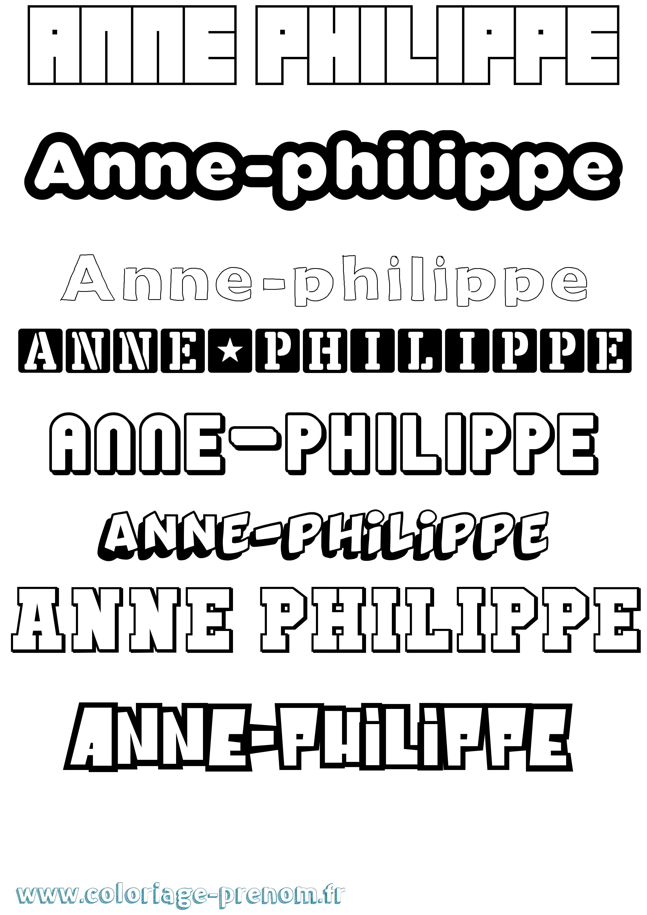 Coloriage Anne-Philippe Simple Coloriage prénom Anne-Philippe Simple