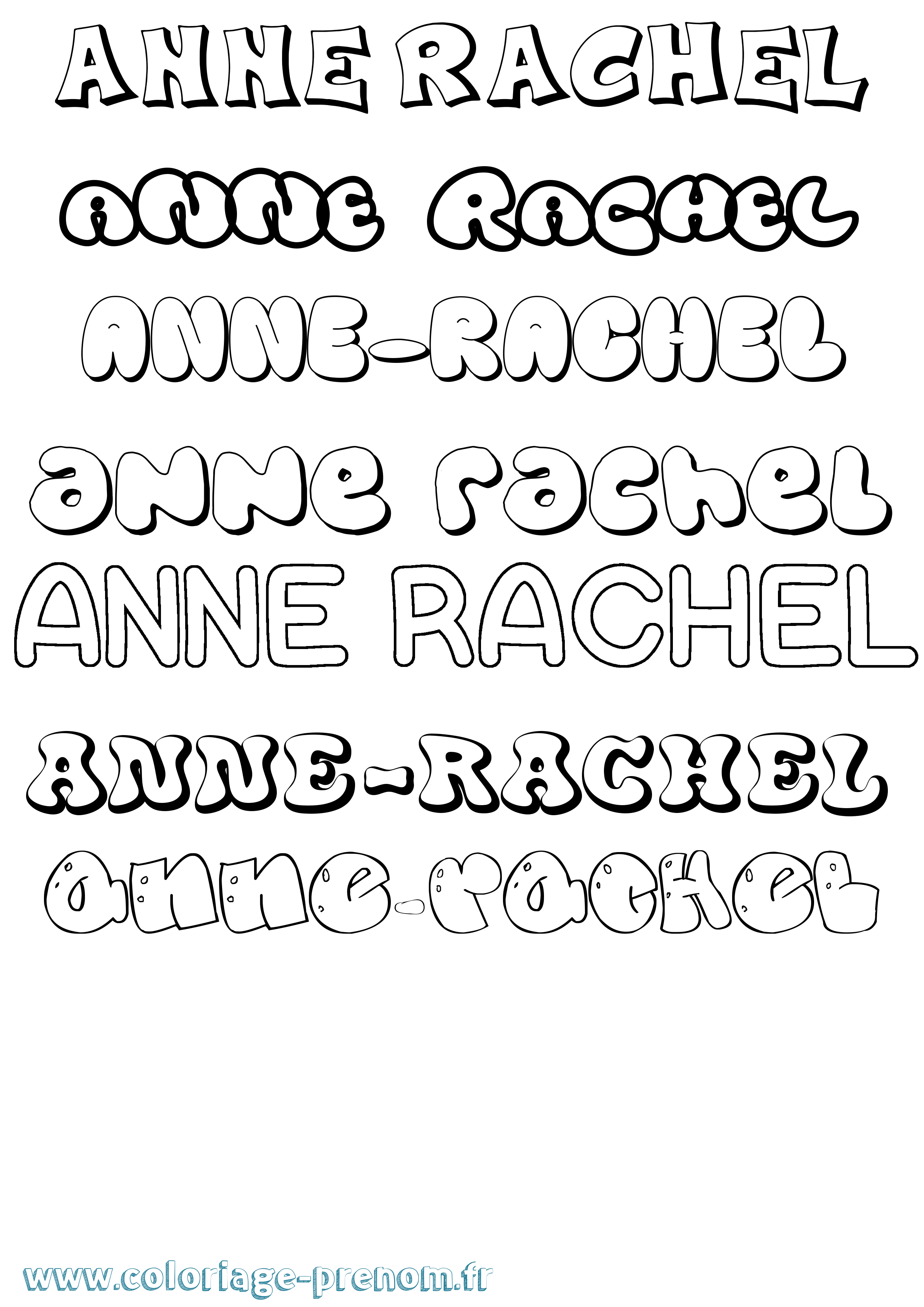 Coloriage Anne-Rachel Bubble Coloriage prénom Anne-Rachel Bubble
