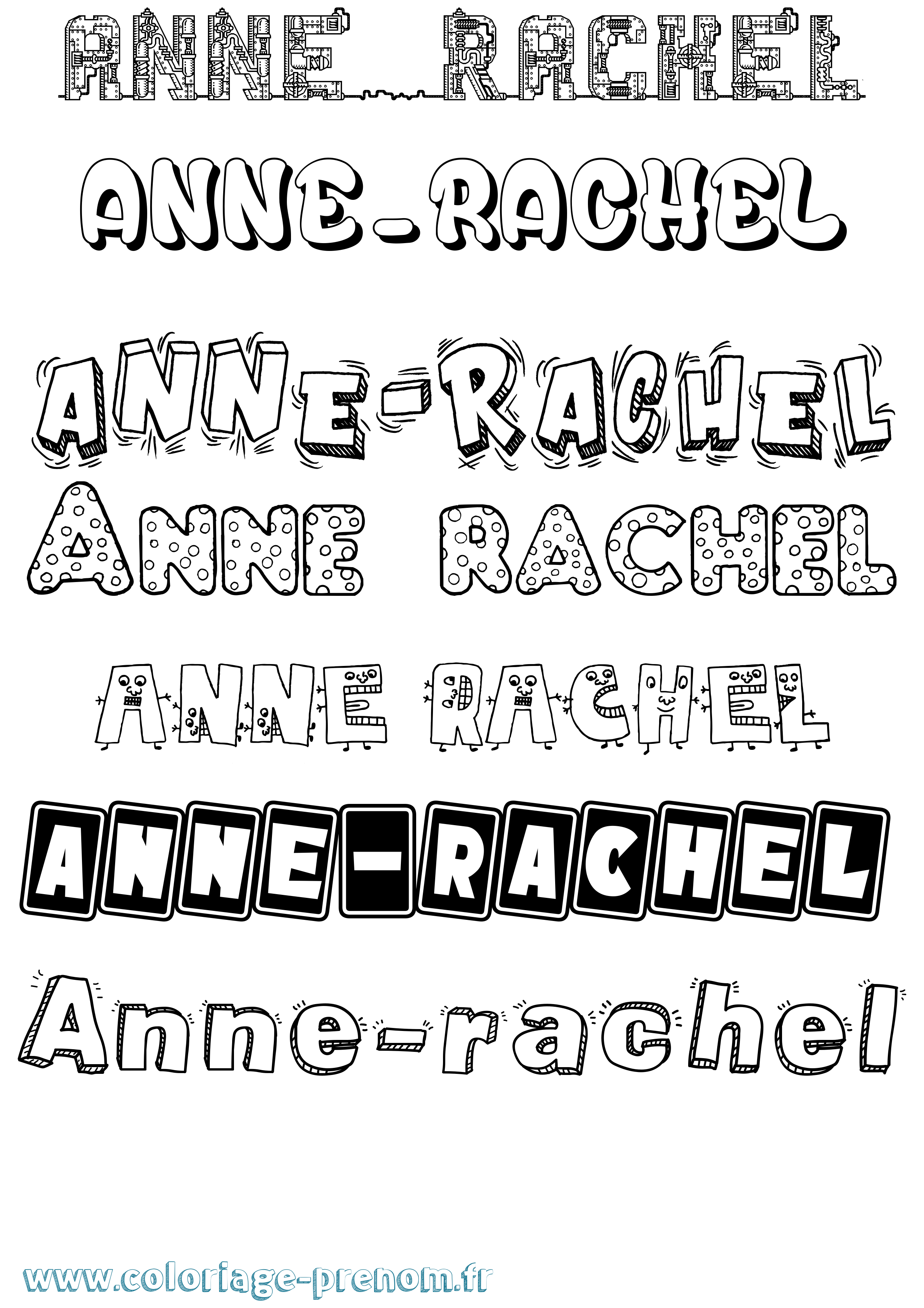 Coloriage Anne-Rachel Fun Coloriage prénom Anne-Rachel Fun