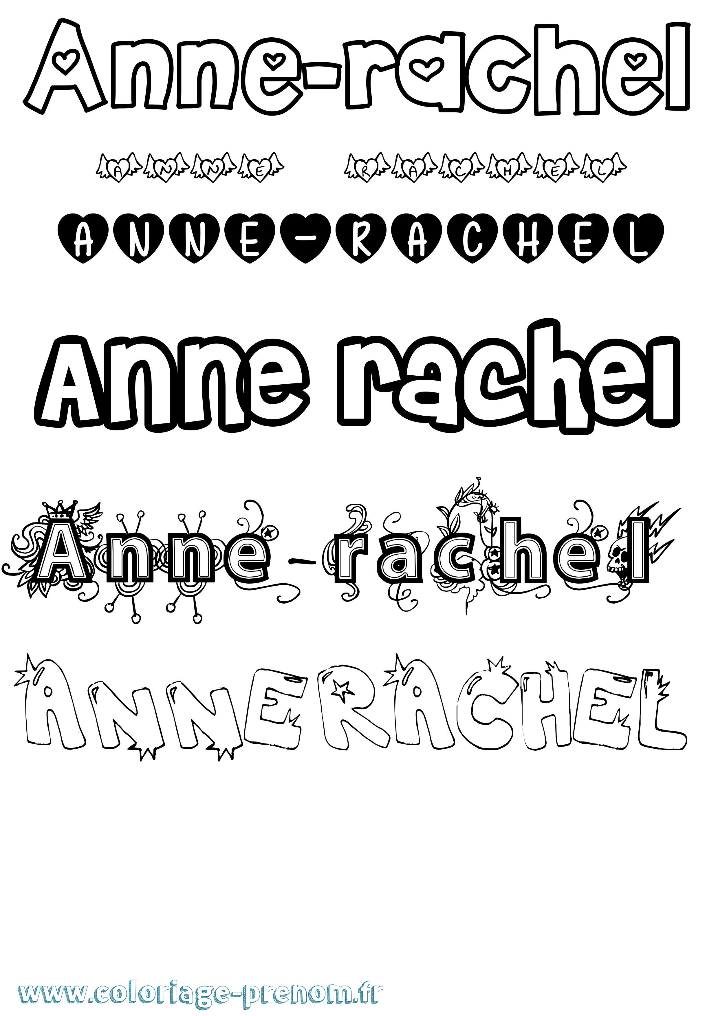 Coloriage Anne-Rachel Girly Coloriage prénom Anne-Rachel Girly