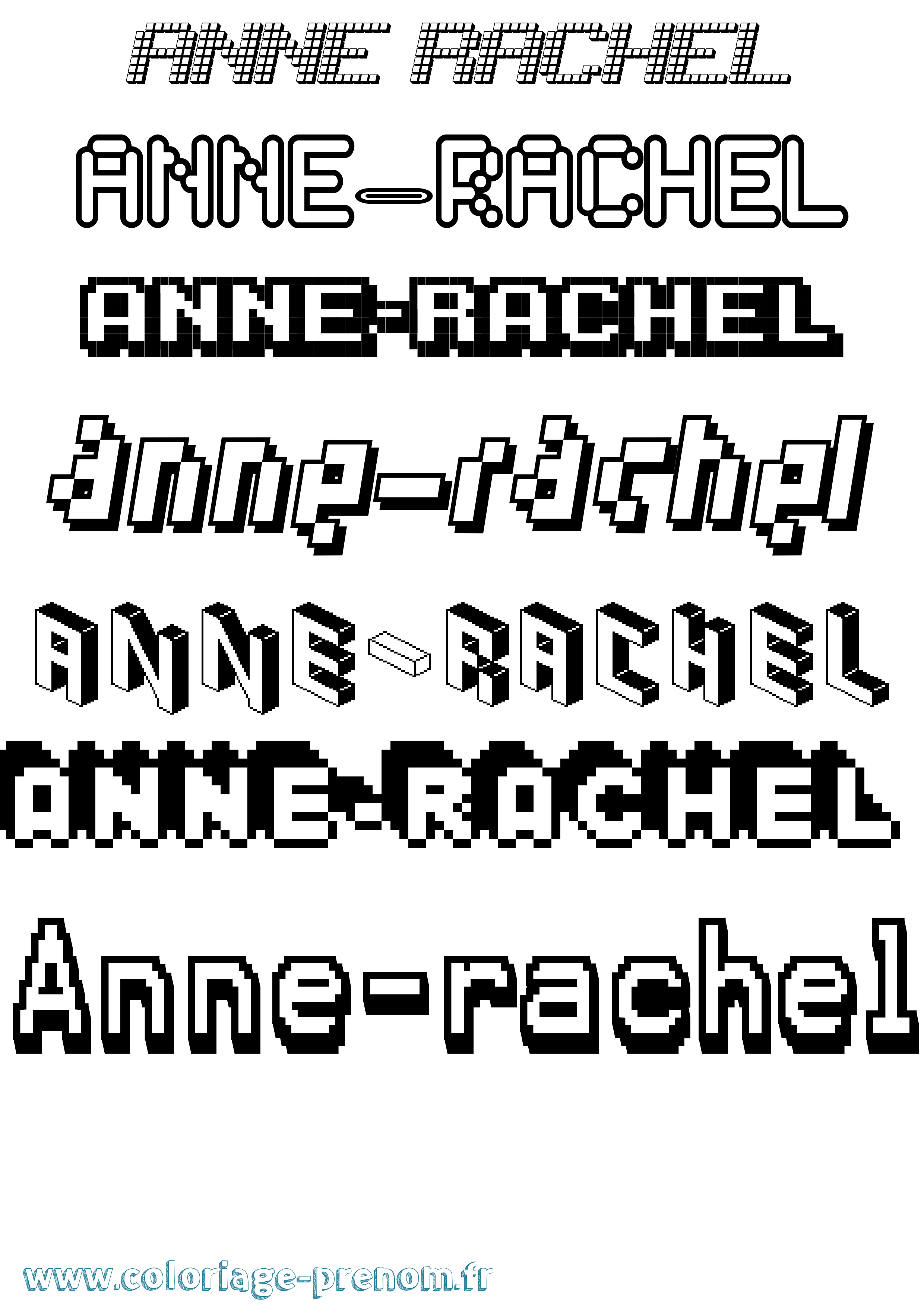 Coloriage Anne-Rachel Pixel Coloriage prénom Anne-Rachel Pixel