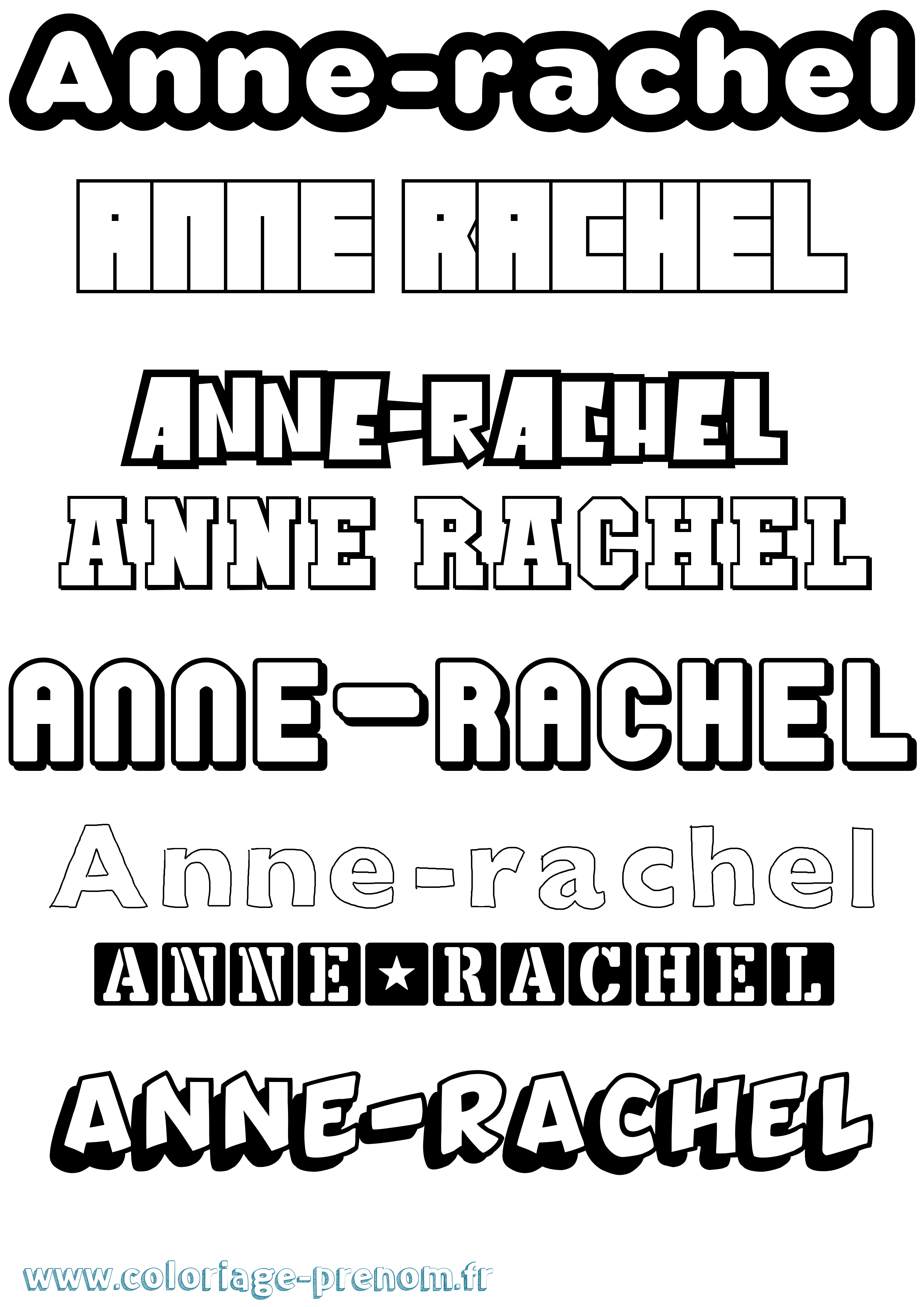 Coloriage Anne-Rachel Simple Coloriage prénom Anne-Rachel Simple