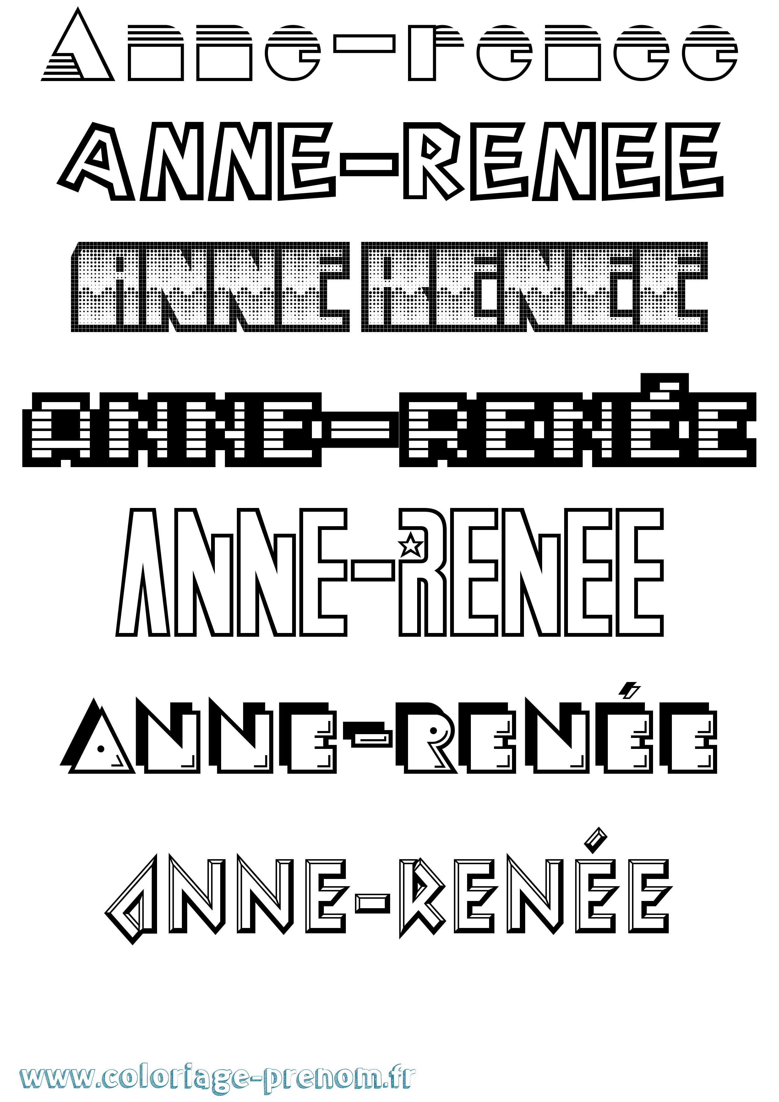 Coloriage Anne-Renée Jeux Vidéos Coloriage prénom Anne-Renée Jeux Vidéos