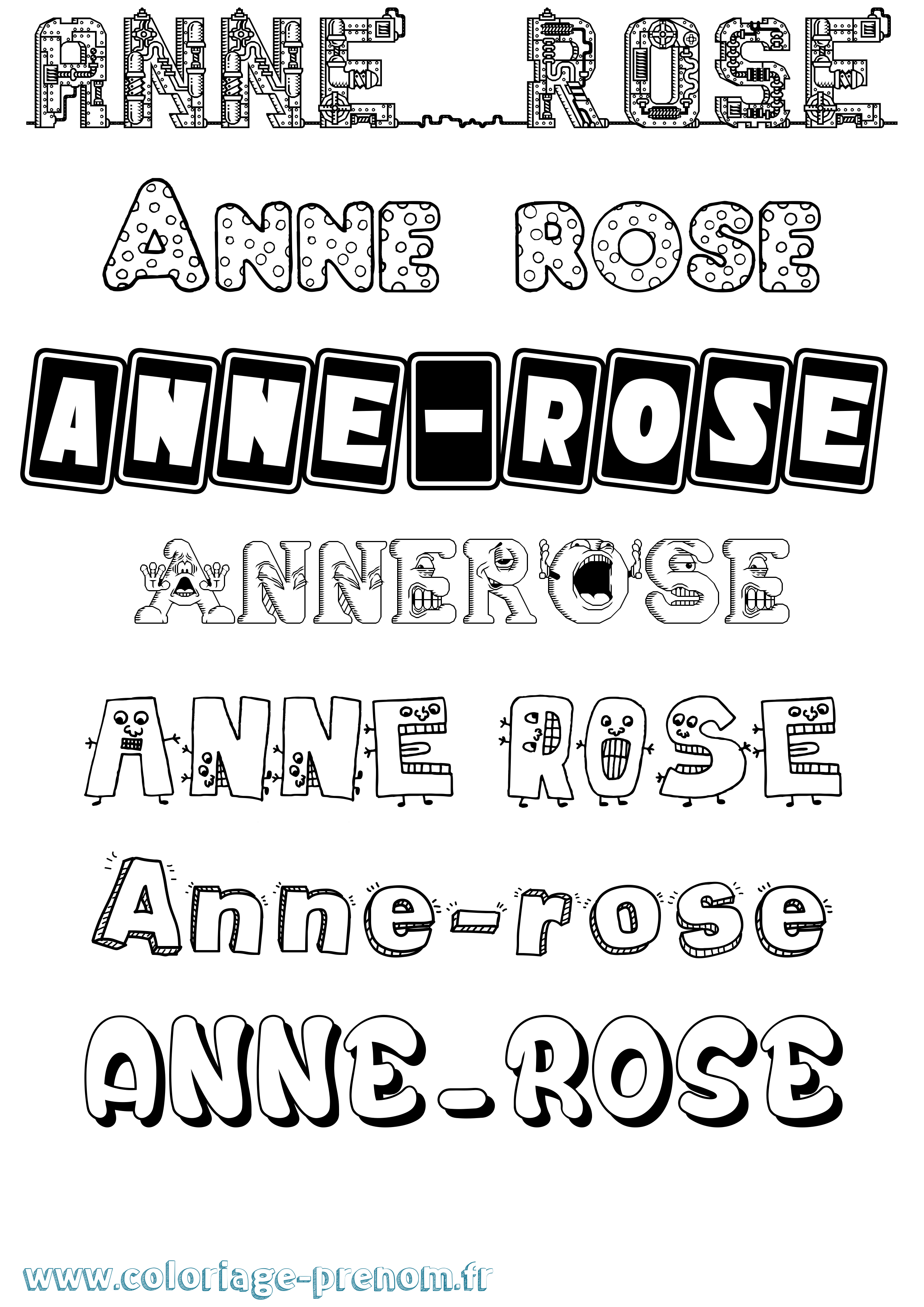 Coloriage Anne-Rose Fun Coloriage prénom Anne-Rose Fun
