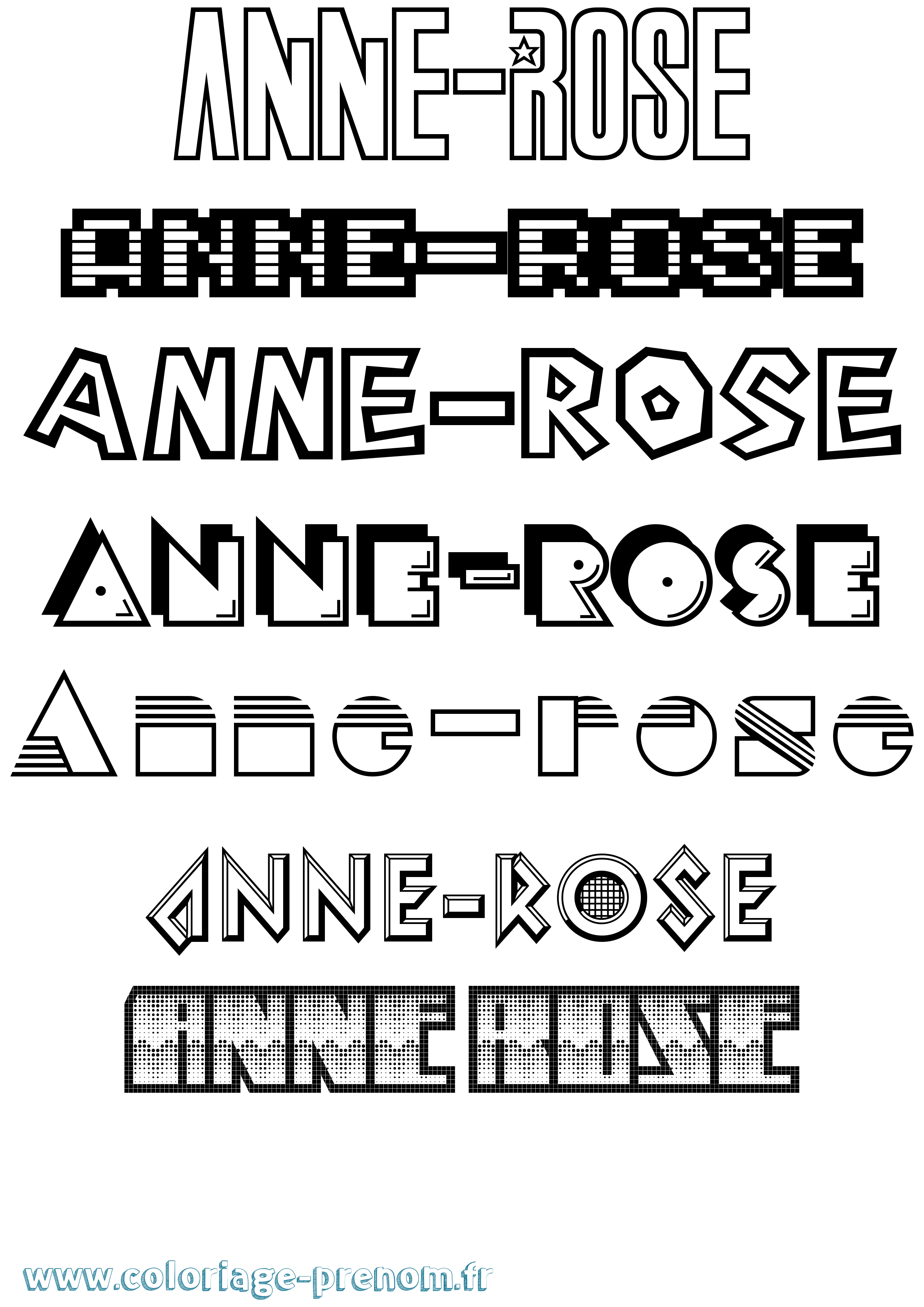 Coloriage Anne-Rose Jeux Vidéos Coloriage prénom Anne-Rose Jeux Vidéos