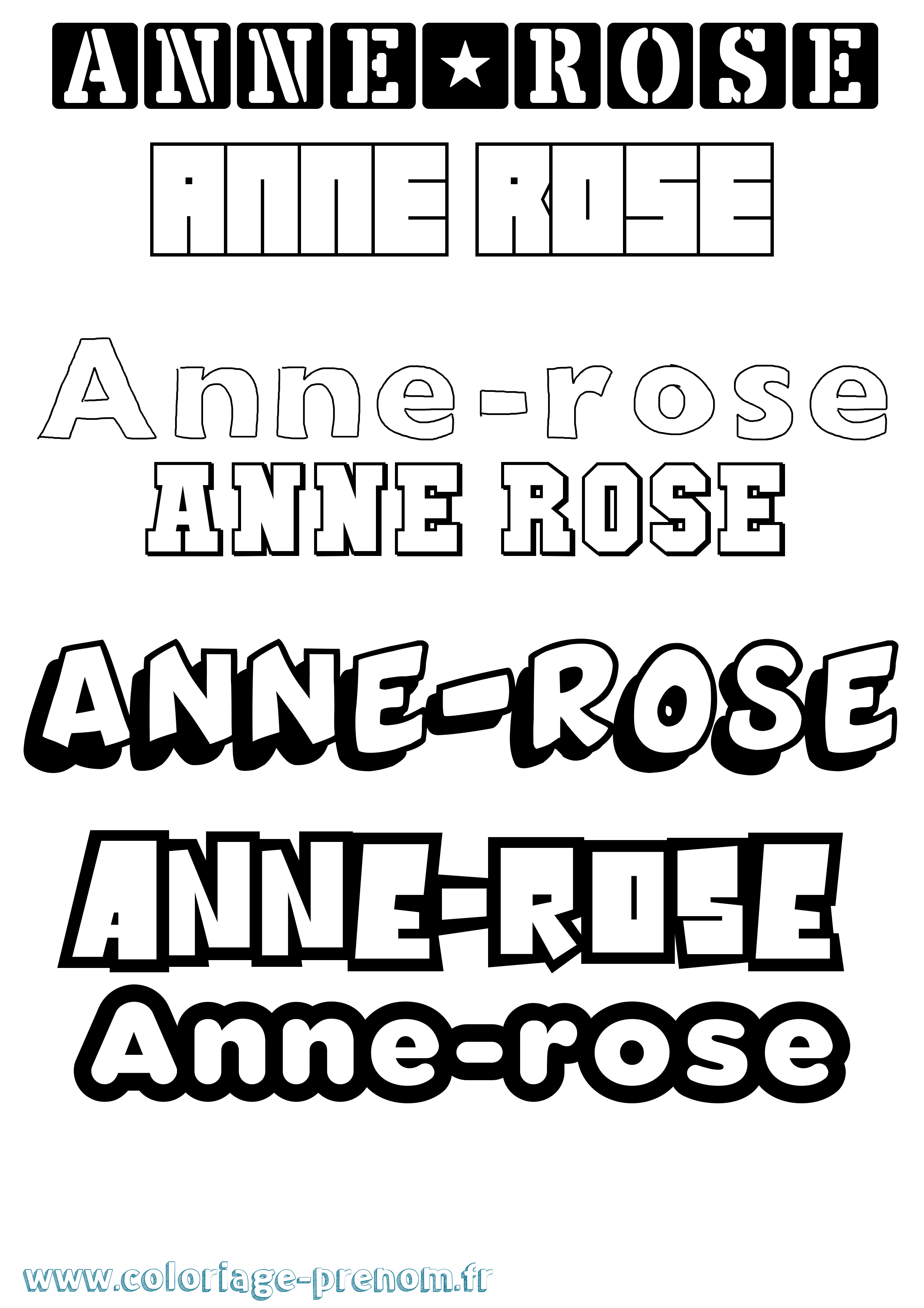 Coloriage Anne-Rose Simple Coloriage prénom Anne-Rose Simple