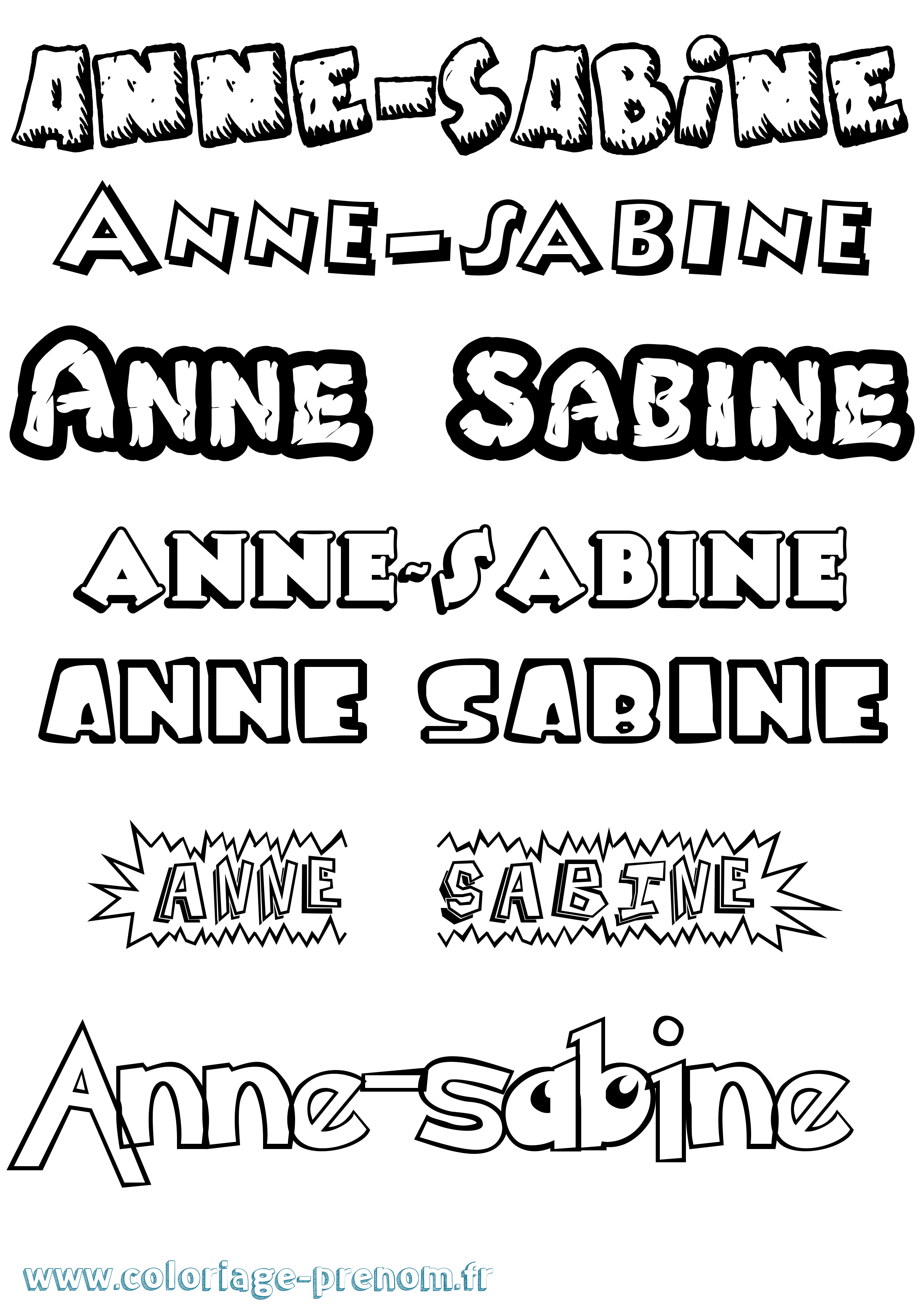 Coloriage Anne-Sabine Dessin Animé Coloriage prénom Anne-Sabine Dessin Animé