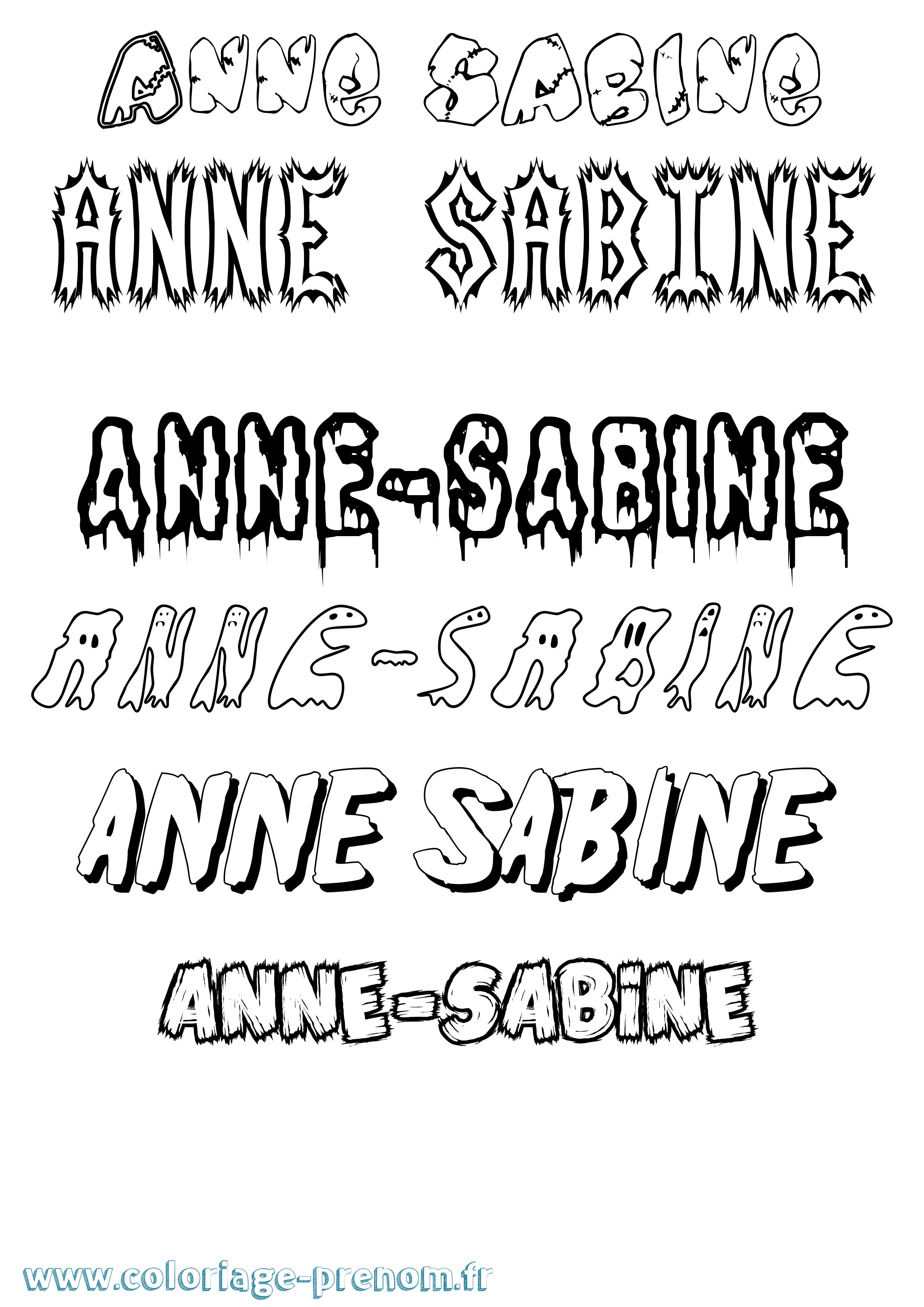 Coloriage Anne-Sabine Frisson Coloriage prénom Anne-Sabine Frisson