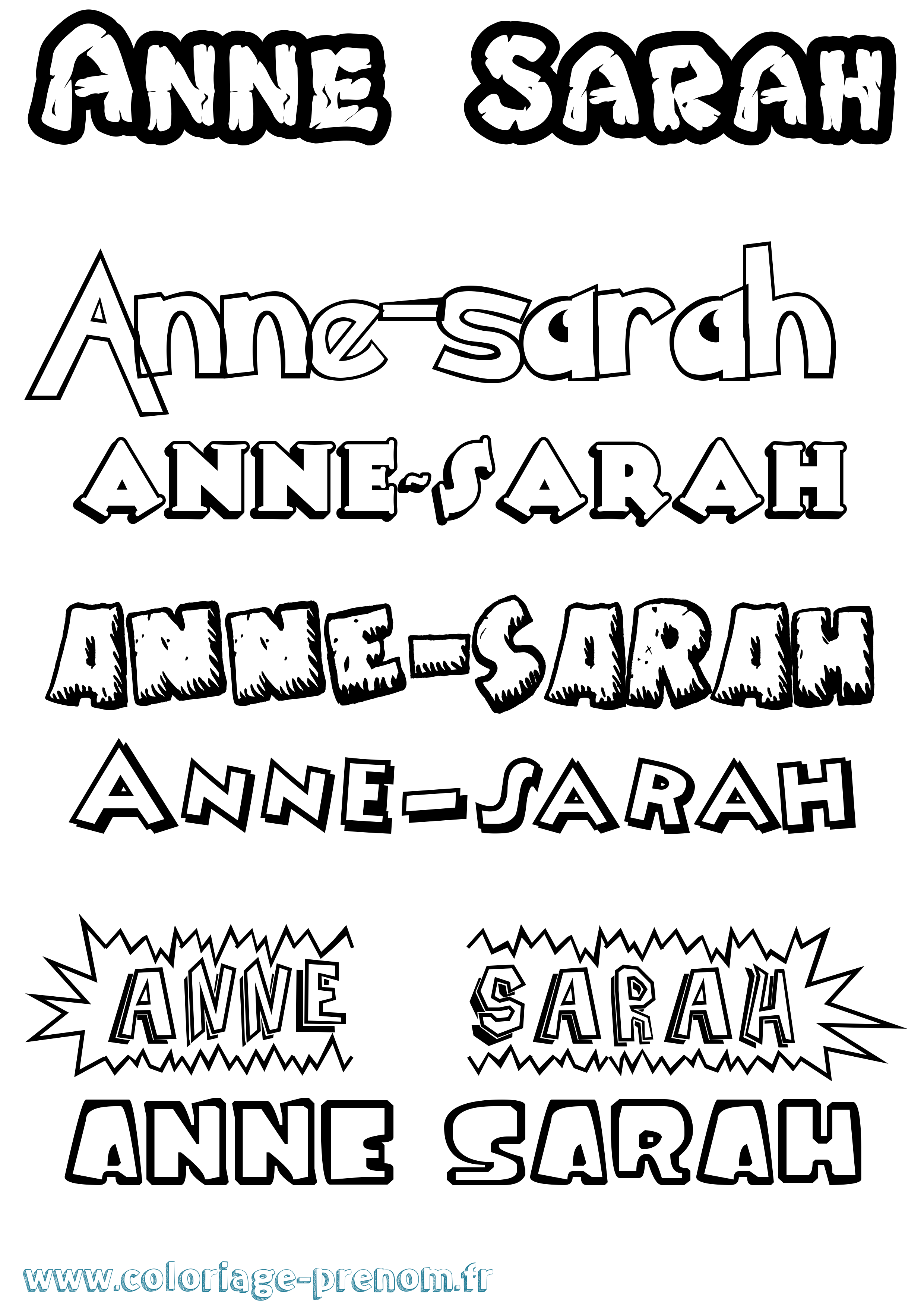 Coloriage Anne-Sarah Dessin Animé Coloriage prénom Anne-Sarah Dessin Animé