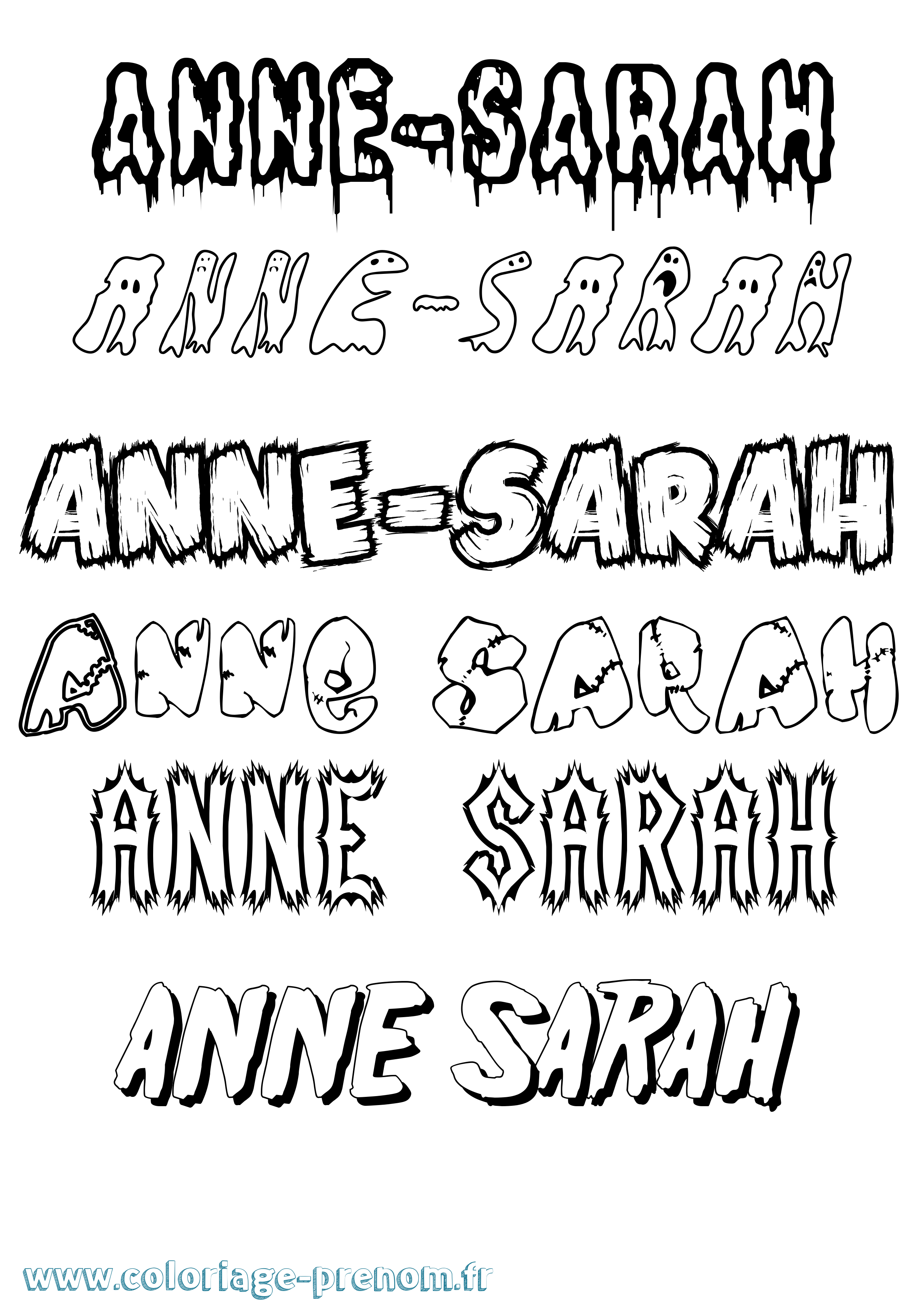 Coloriage Anne-Sarah Frisson Coloriage prénom Anne-Sarah Frisson