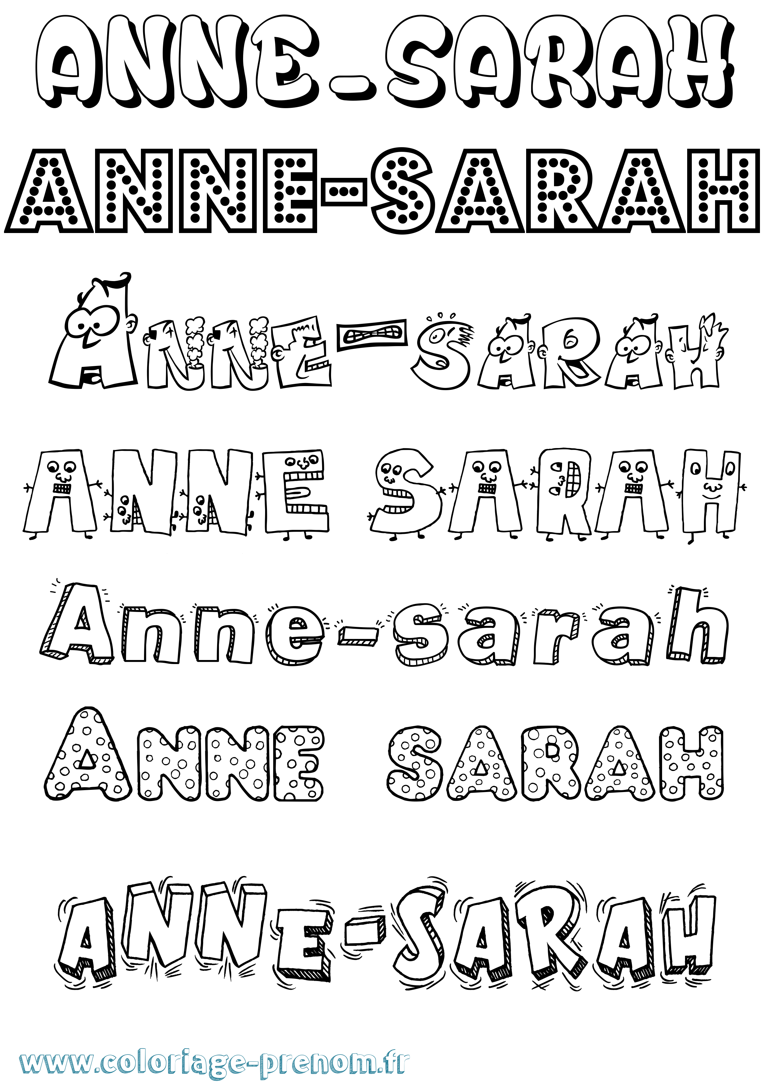 Coloriage Anne-Sarah Fun Coloriage prénom Anne-Sarah Fun