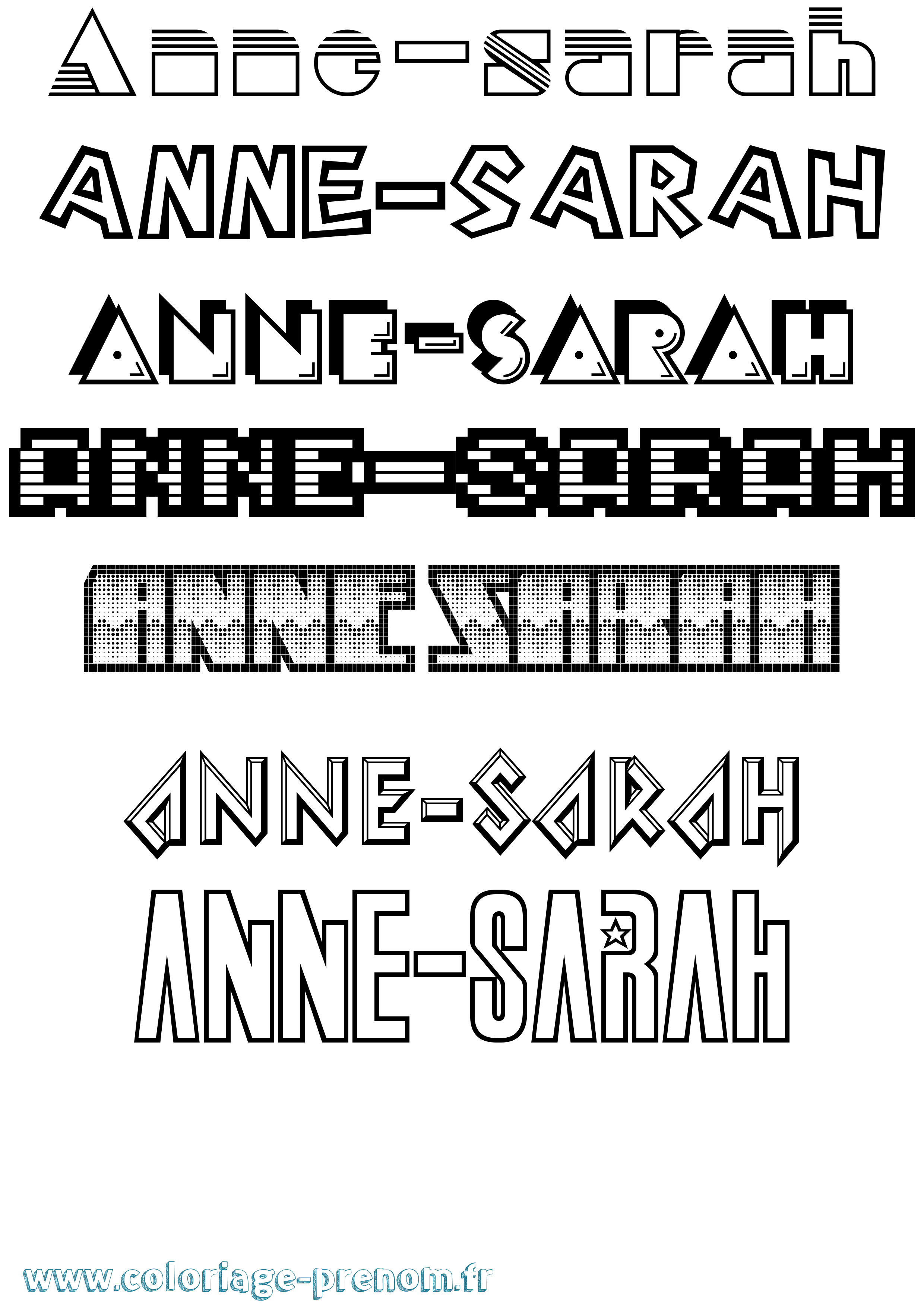 Coloriage Anne-Sarah Jeux Vidéos Coloriage prénom Anne-Sarah Jeux Vidéos