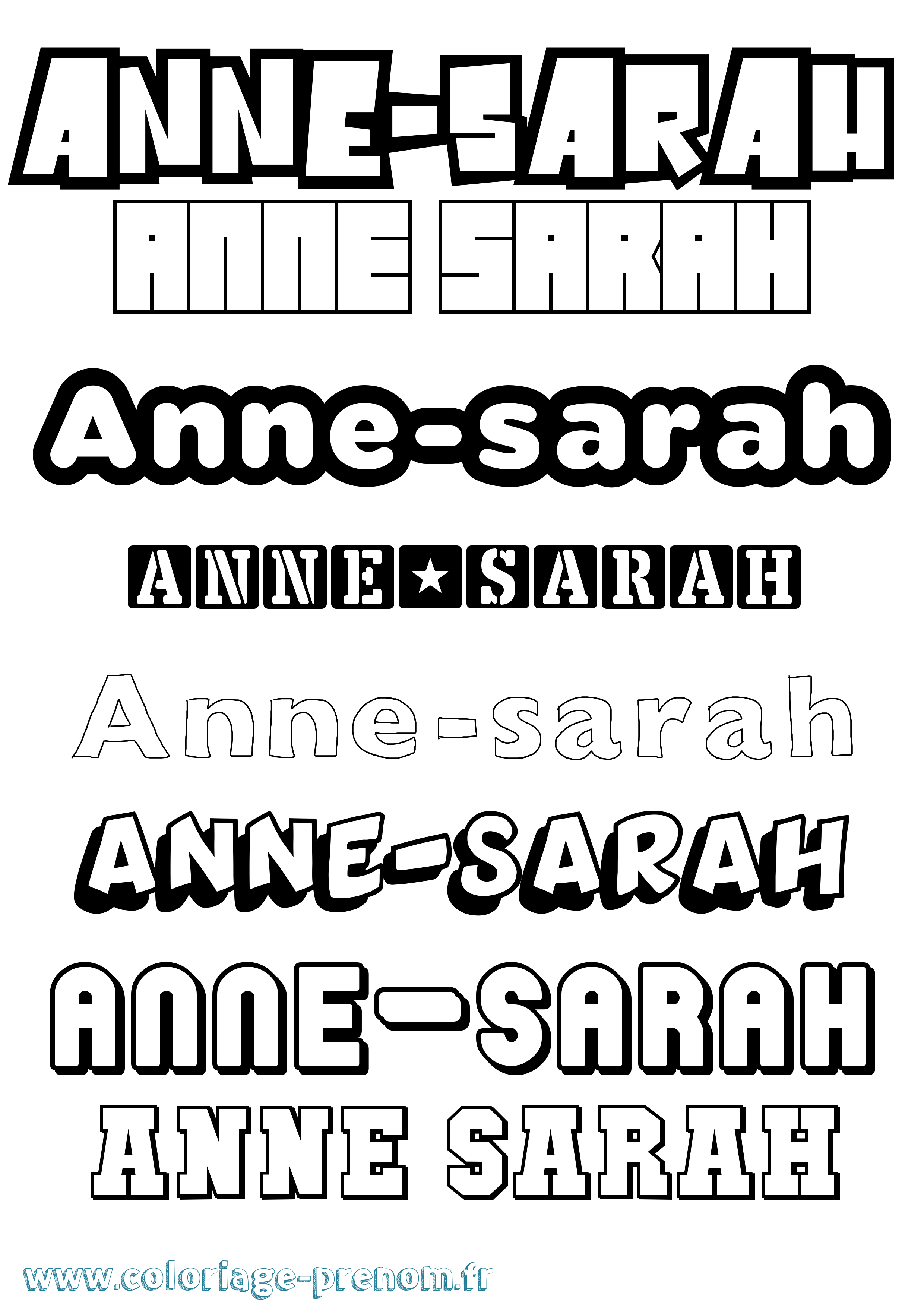 Coloriage Anne-Sarah Simple Coloriage prénom Anne-Sarah Simple